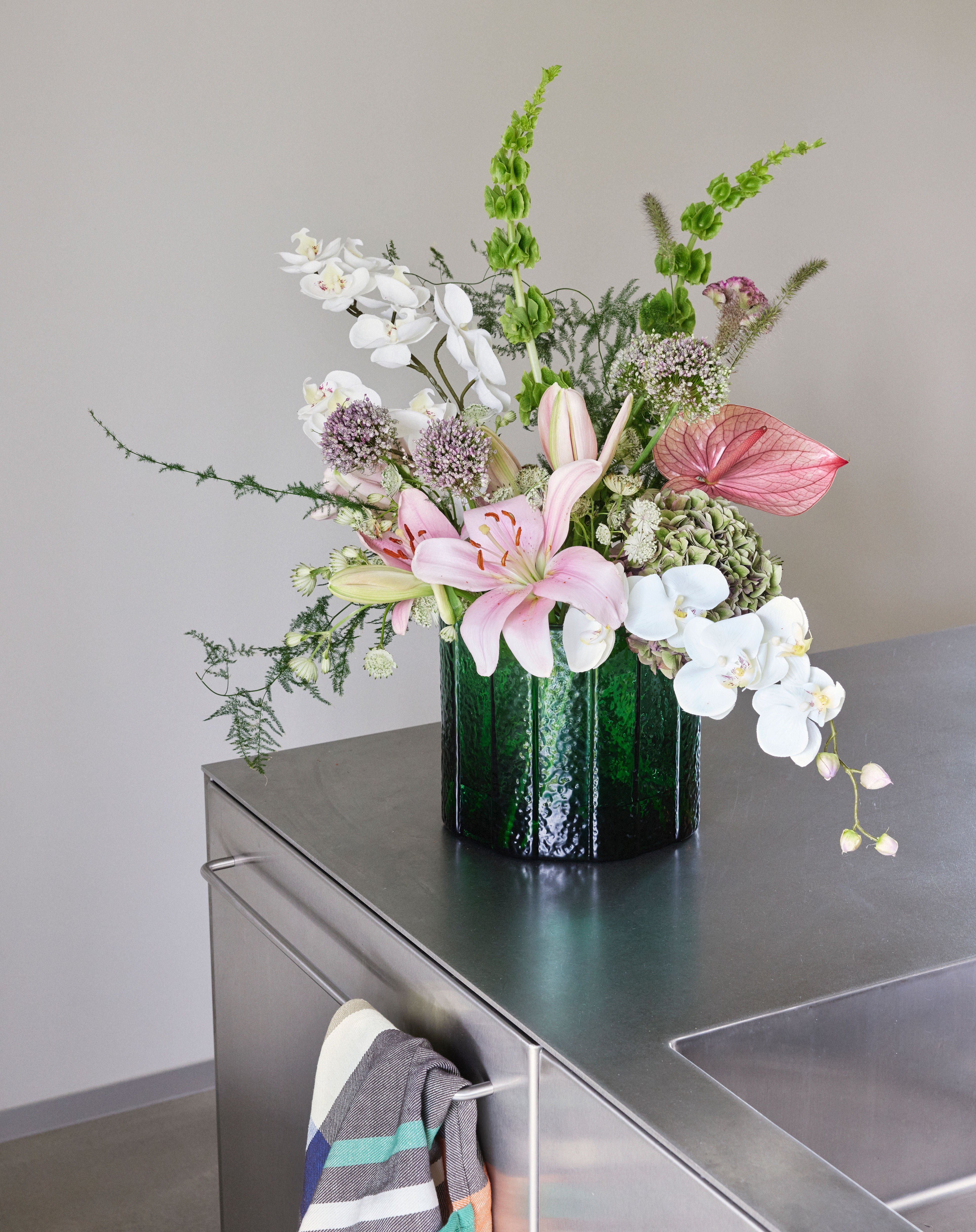 Vase "Emerald" Grün Glas Mundgeblasen