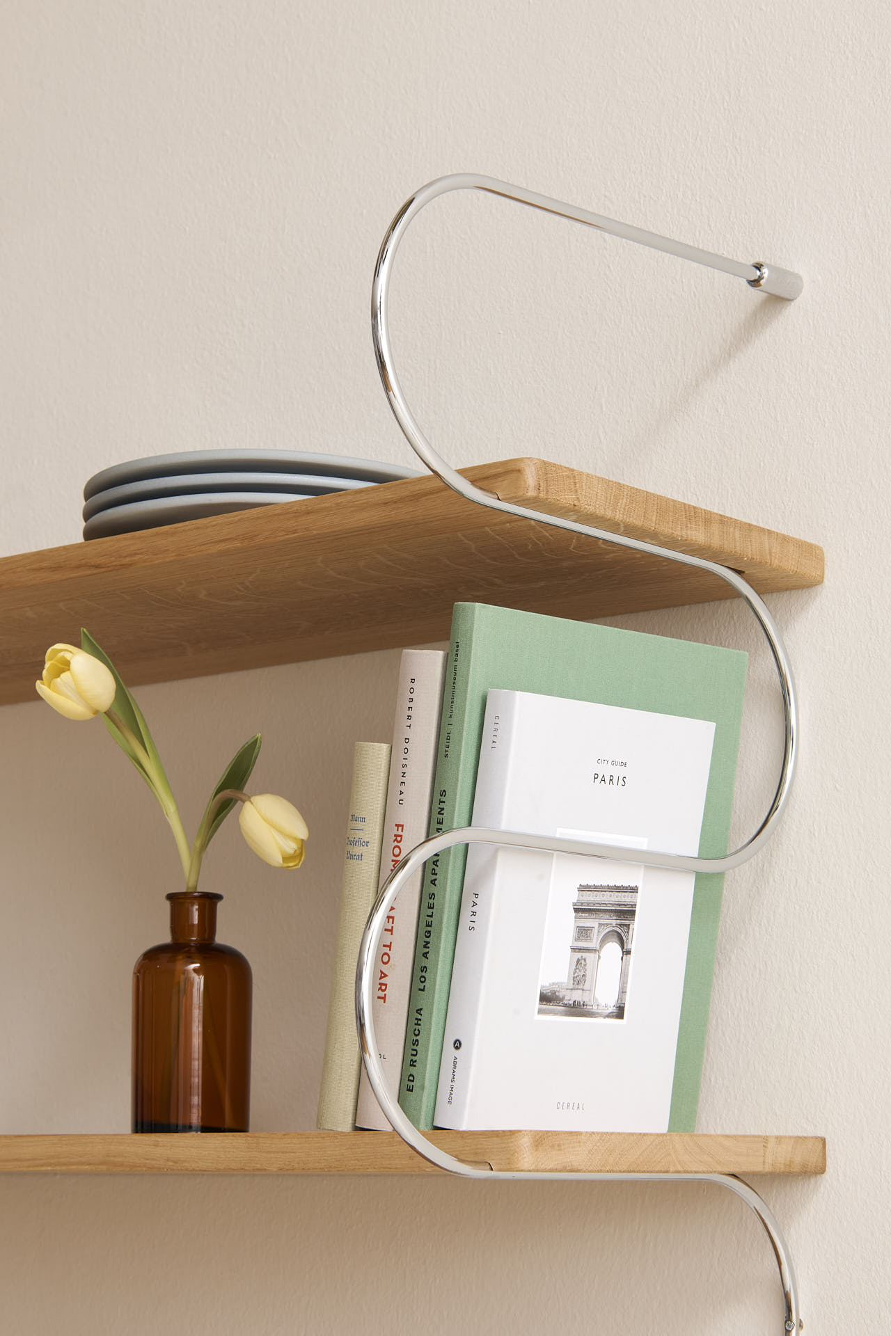 Shelf "ONDA" small double shelf silver
