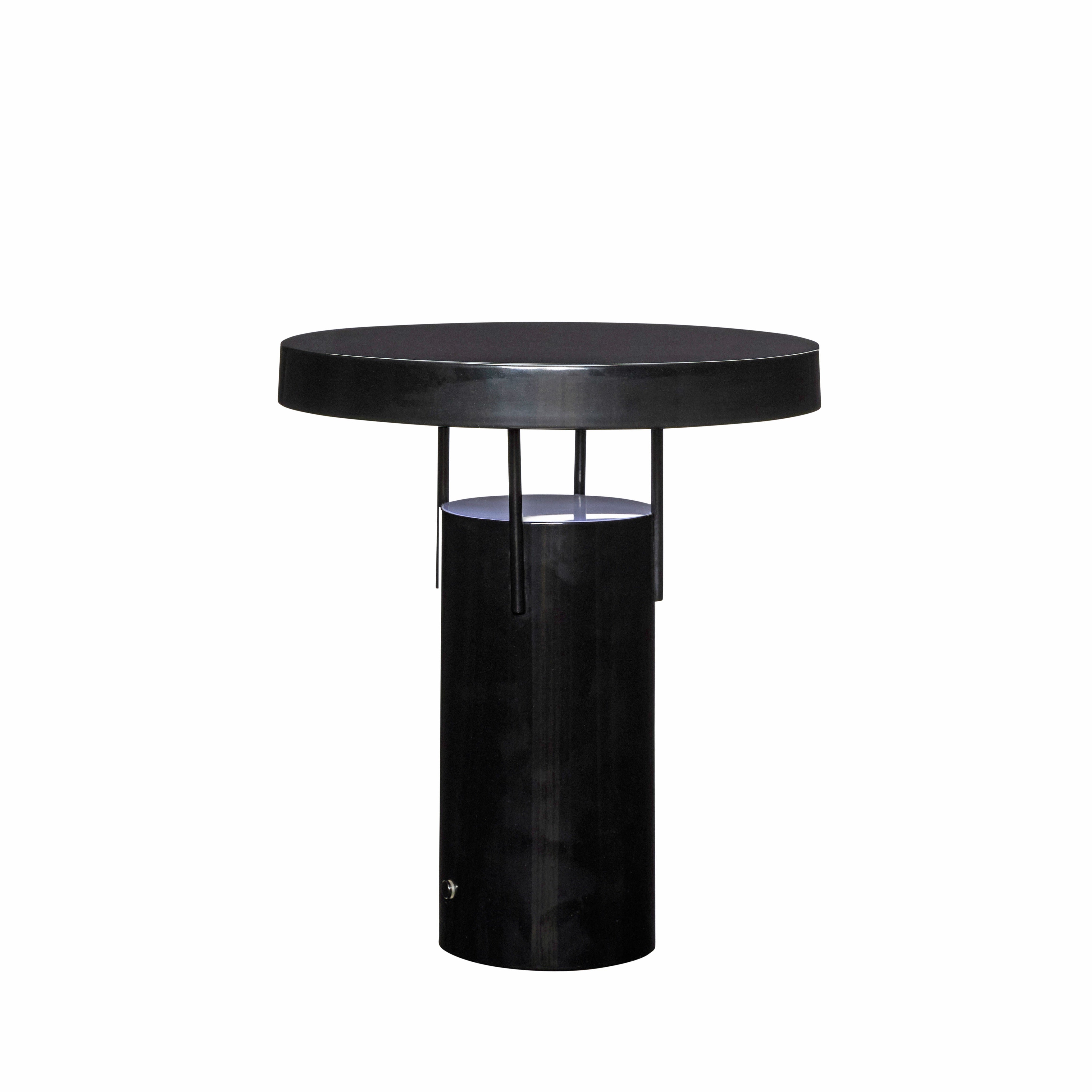 Wiederaufladbare dimmbare Tischleuchte Schwarz Pulverbeschichtet Innen/Außen