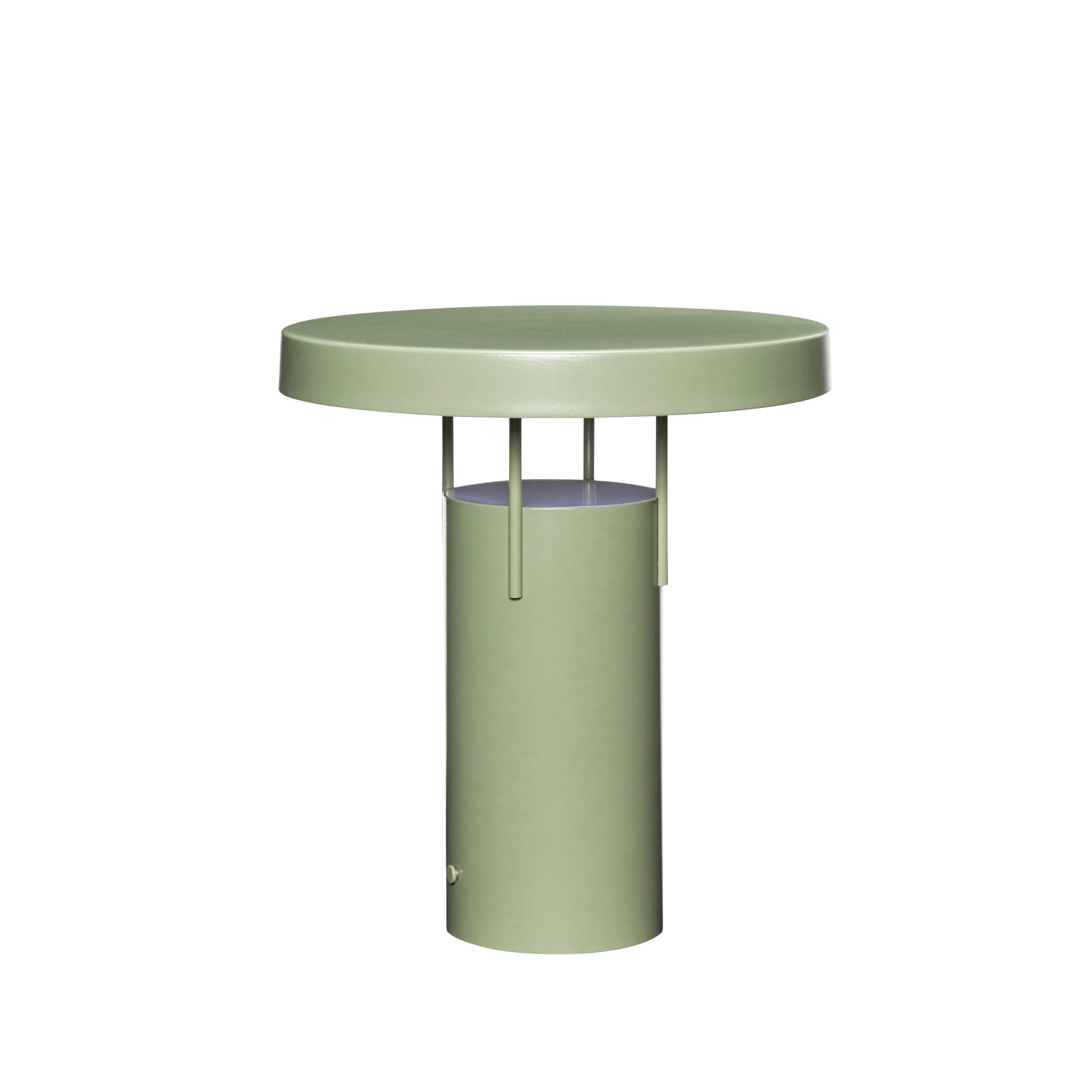 Portable Wiederaufladbare dimmbare Tischleuchte Grün Pulverbeschichtet Innen/Außen