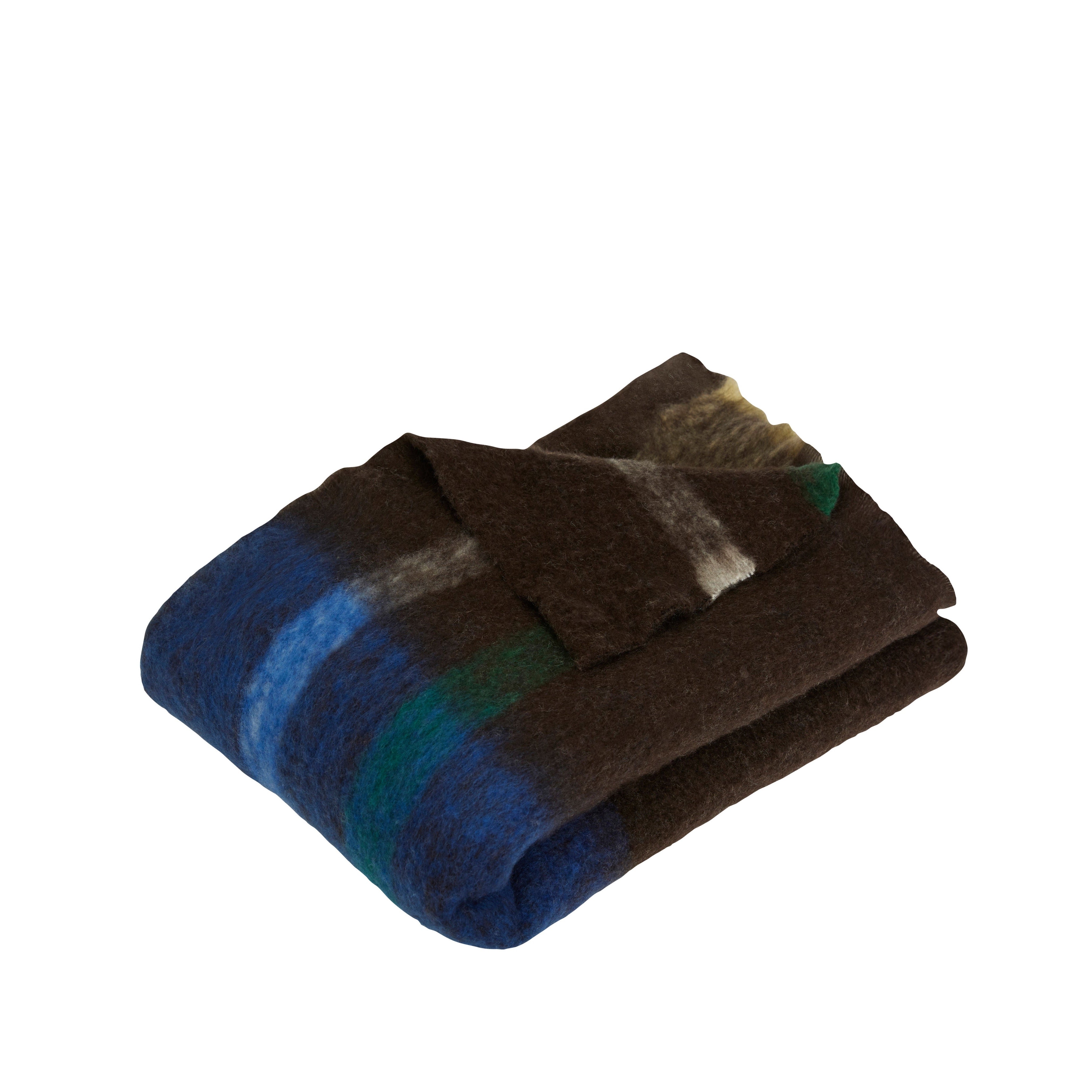 Graphic Decke Braun Multifarben Gestreift STANDARD 100 By Oeko-Tex®