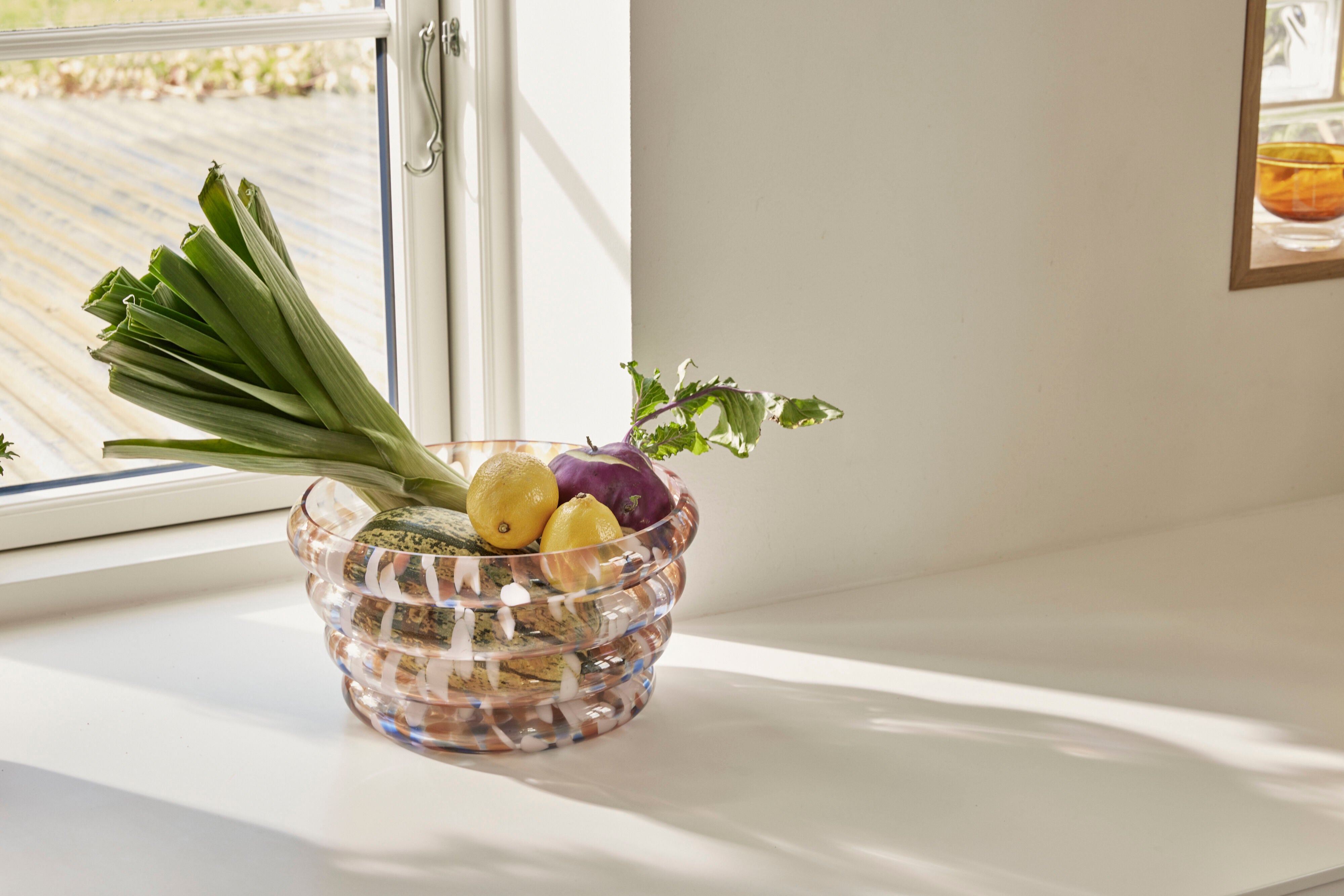 Schale "Blaze" Multifarben Glas Handgemacht