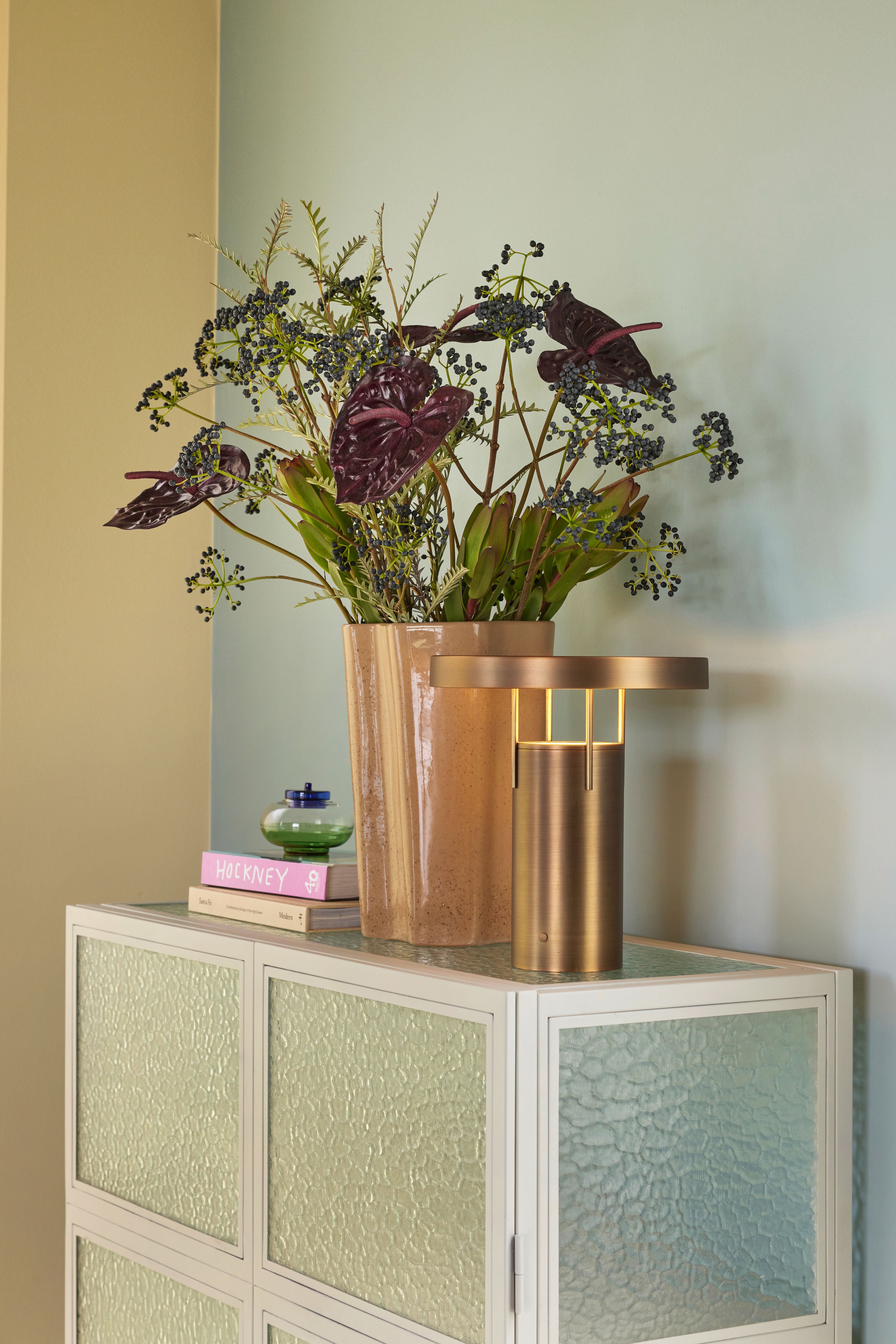 Portable lamp "BringMe" brass in-/outdoor