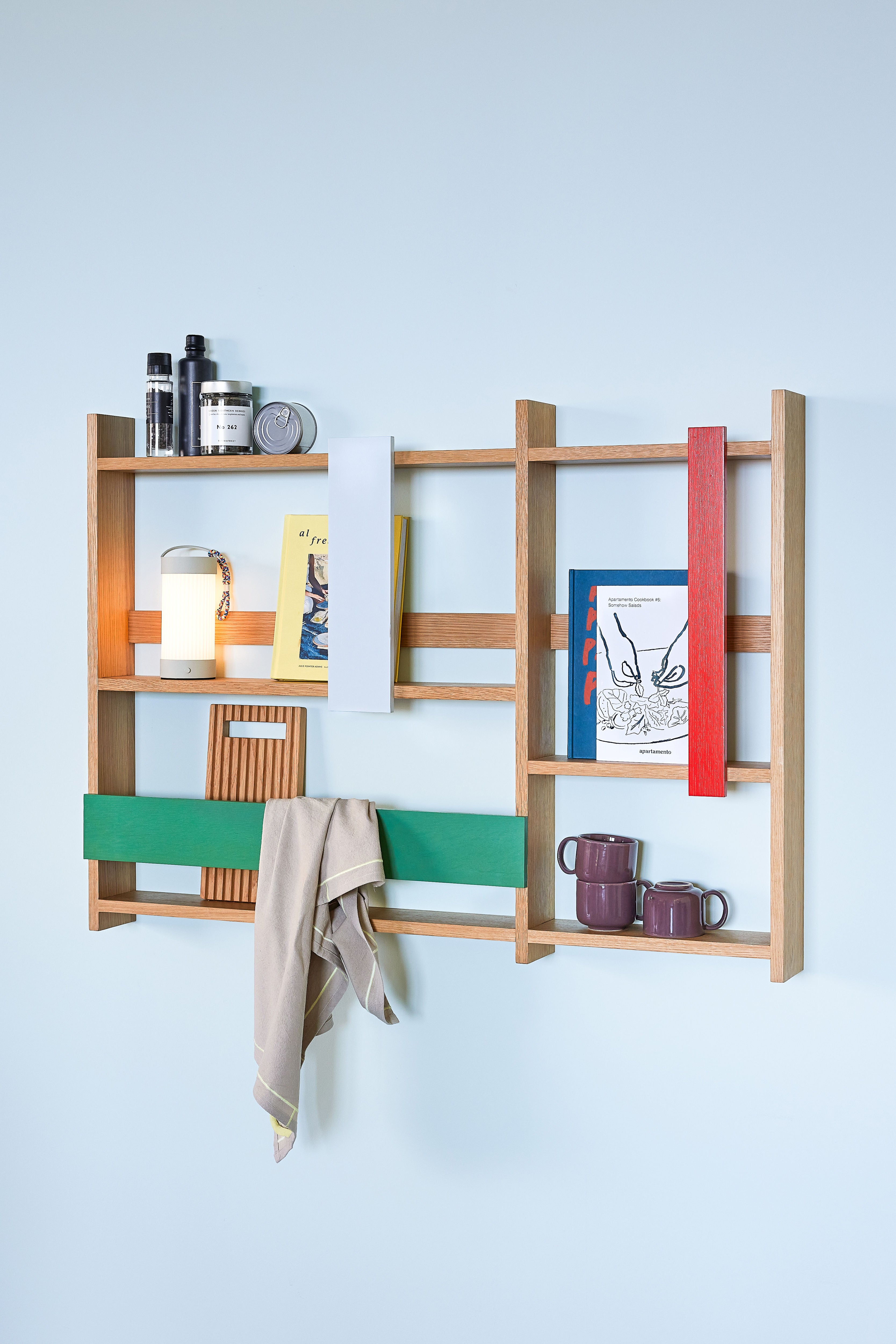 Arki Wandablage/Magazinhalter Naturfarben Multifarben Eichenfurnier
