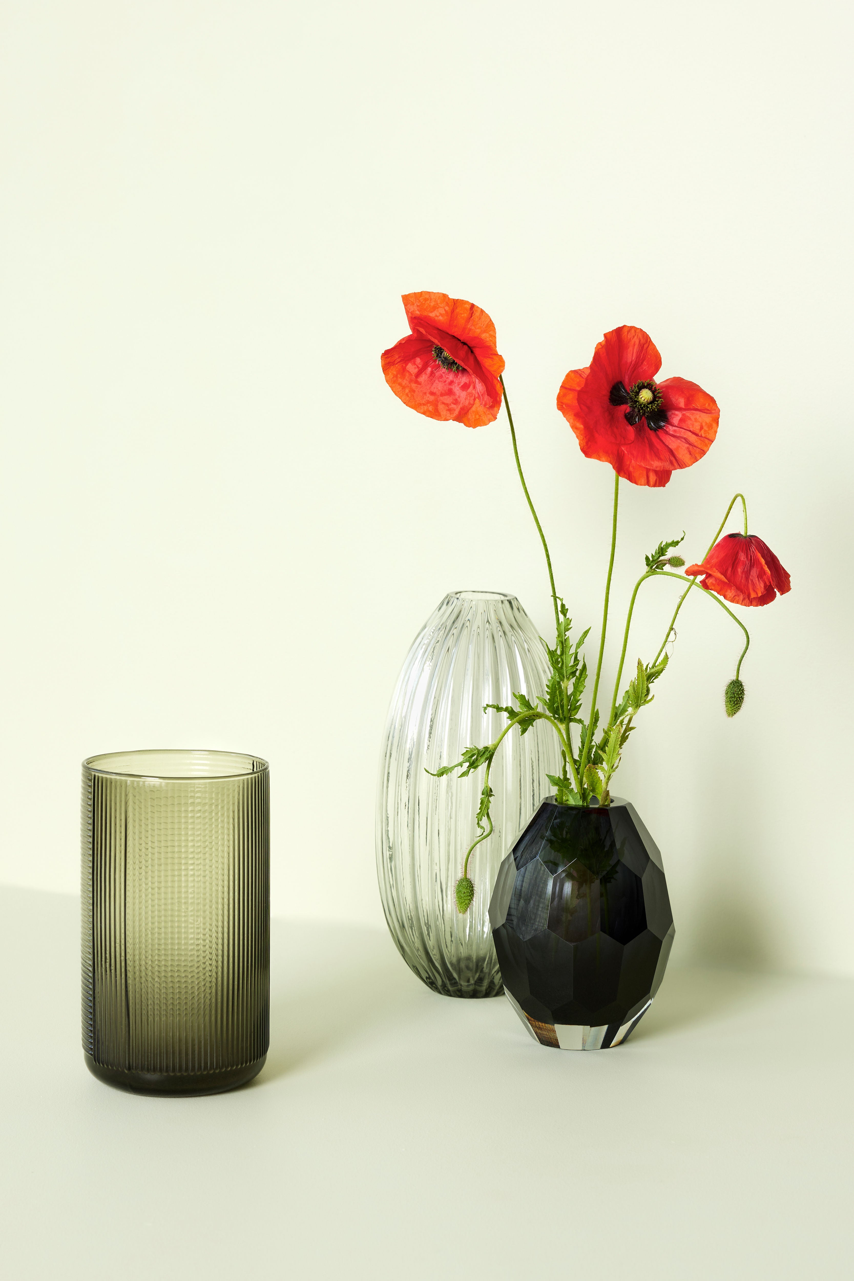 Vase "Facet" Burgundy Glas