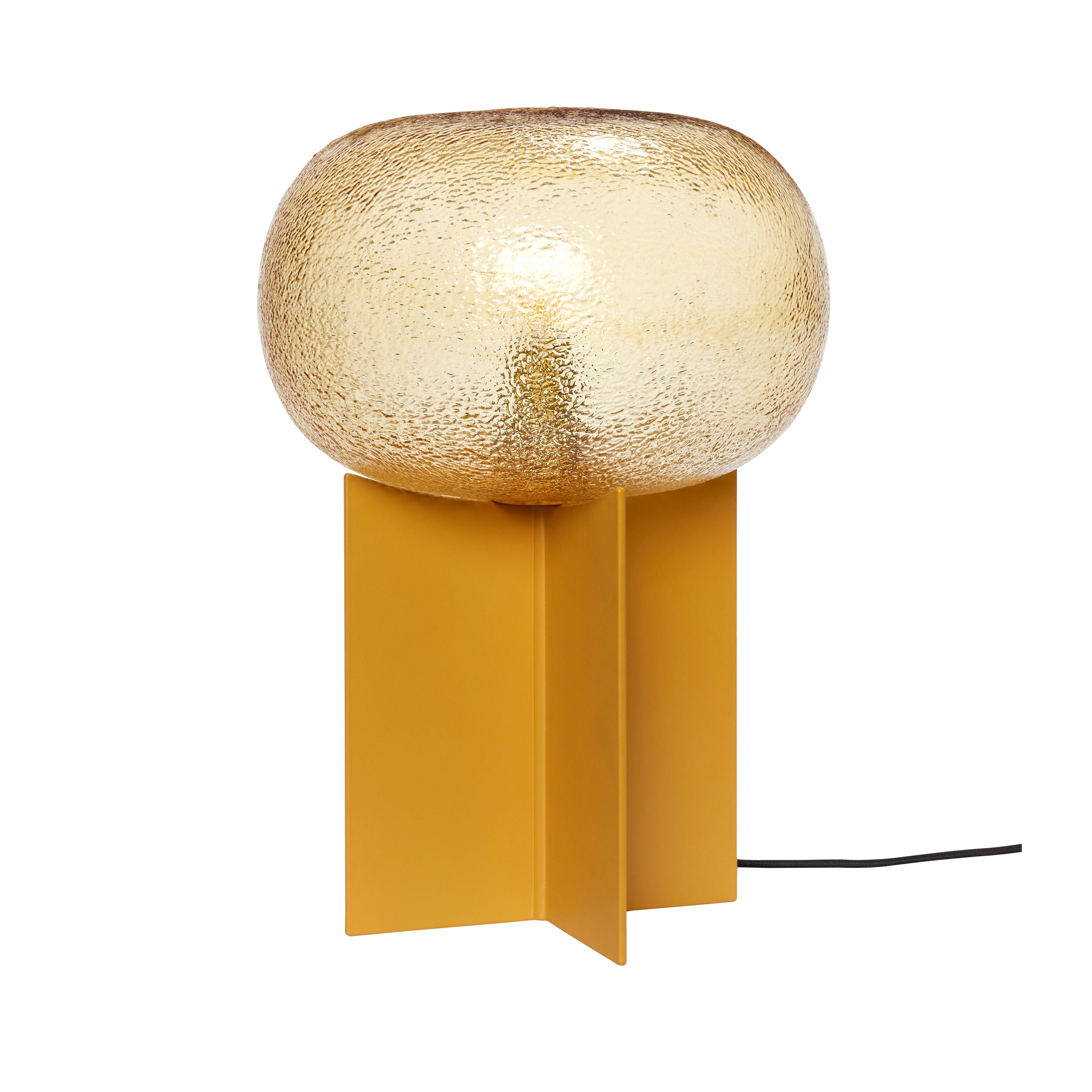 Podium Tischlampe Bernstein Orange Glas Metall