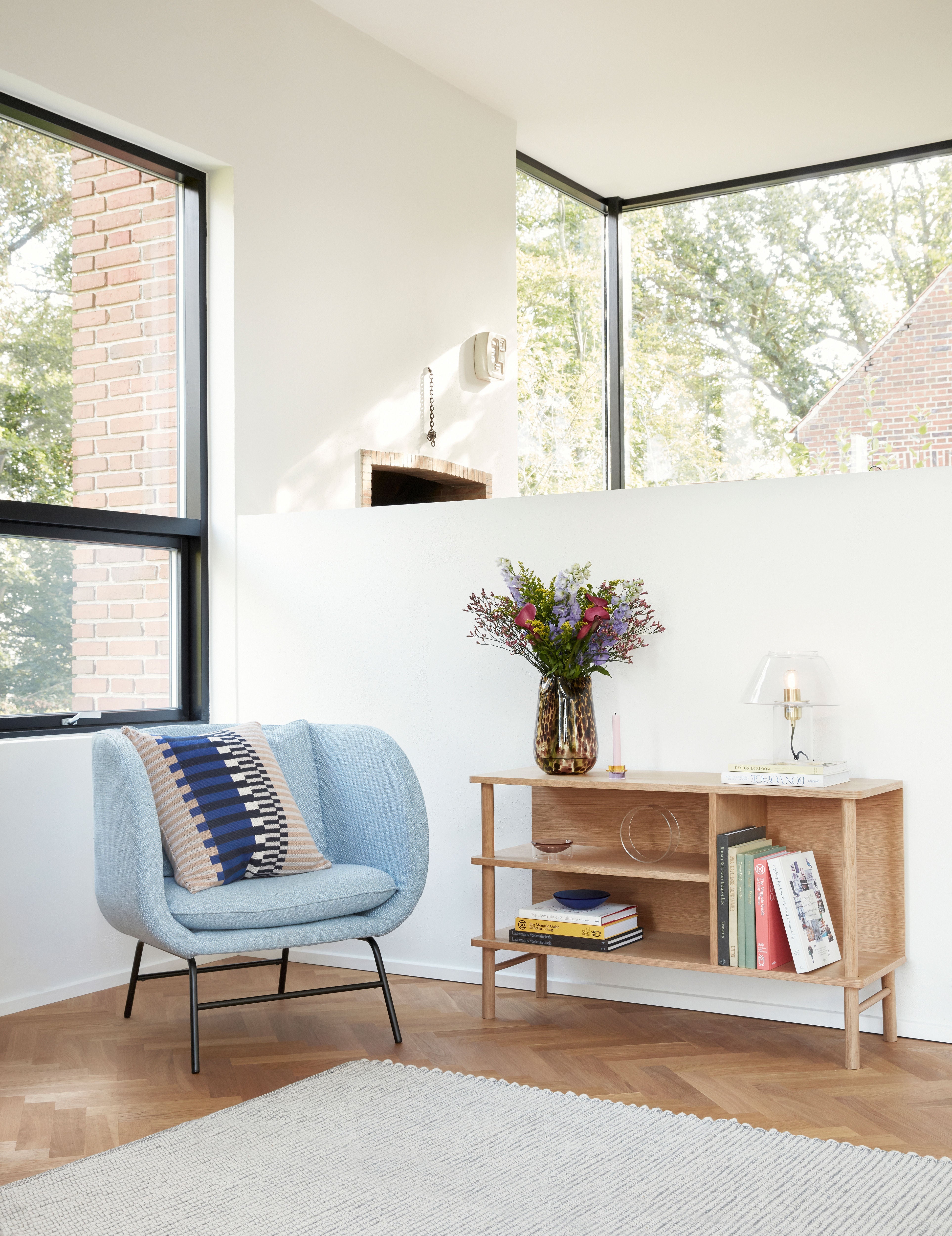 Table lamp "Gople" transparent glass brass