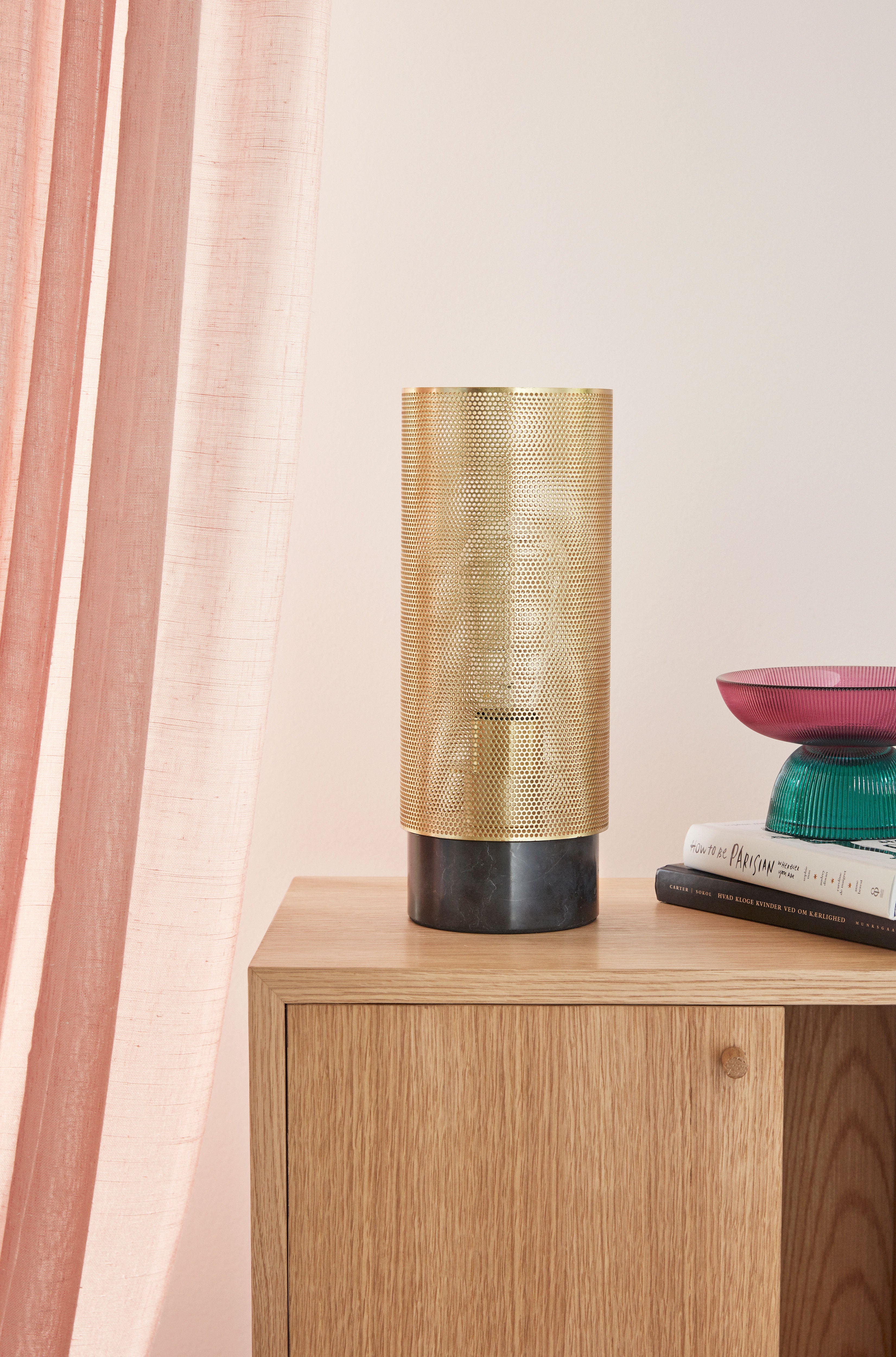 Tischlampe "Edge" Messingfarben Schwarz