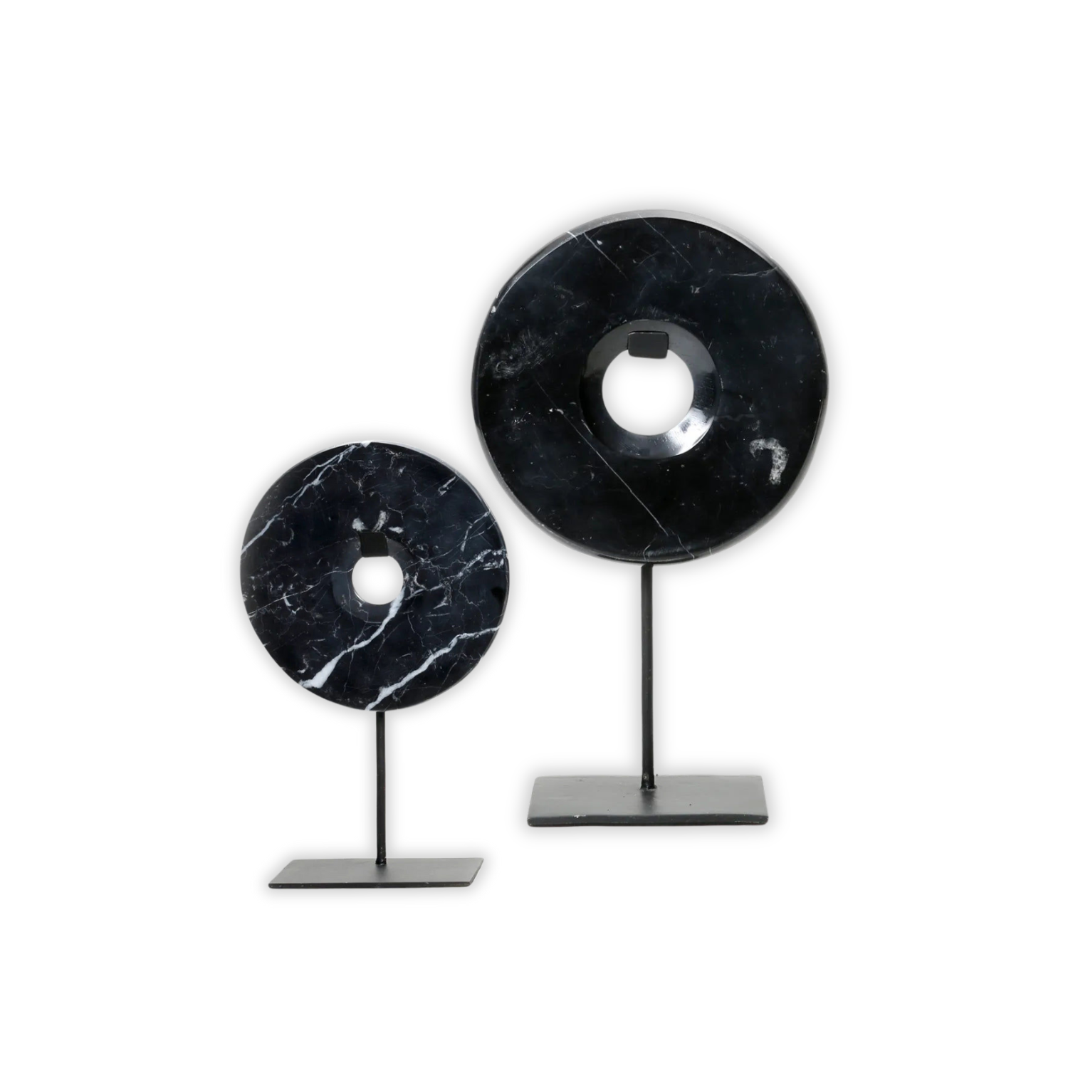 2er Set 'Zen' – Eleganz in Marmor Schwarz.