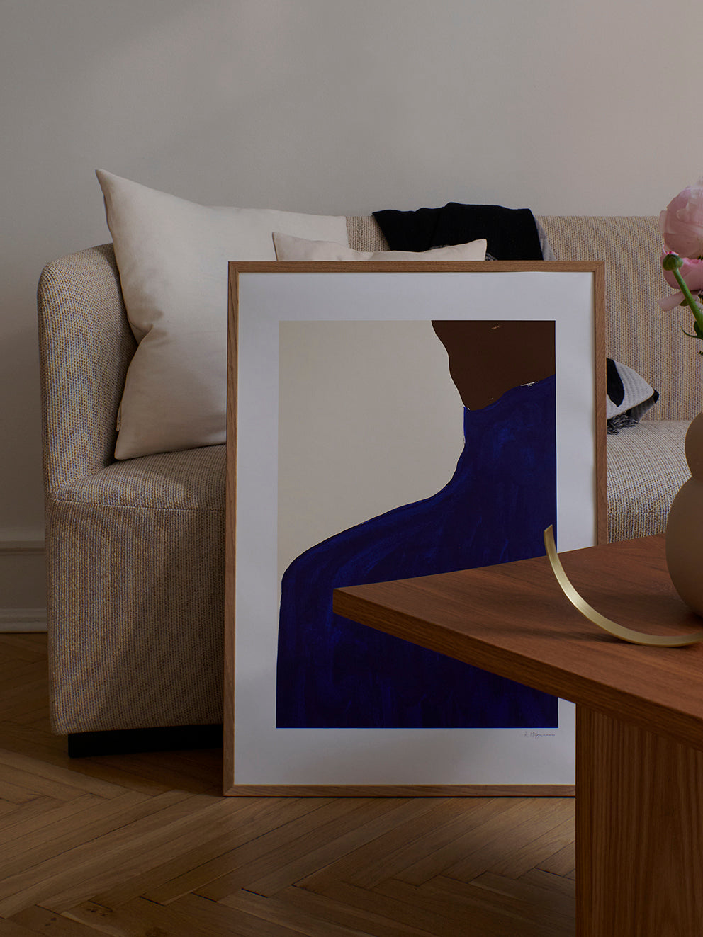 Kunstdruck Blue Skirt Brown Jumper