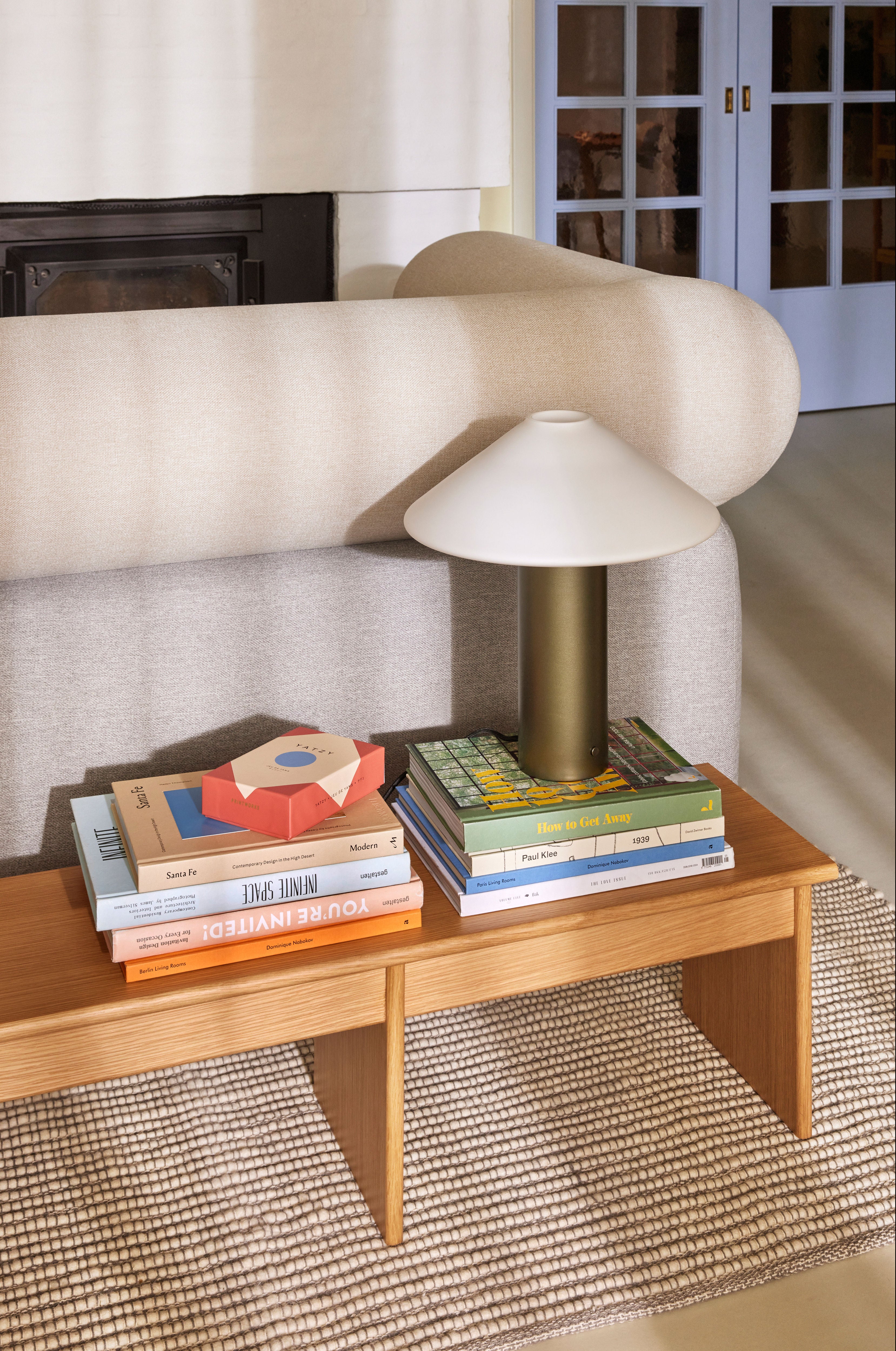 Table lamp "Orbit" dark green glass metal