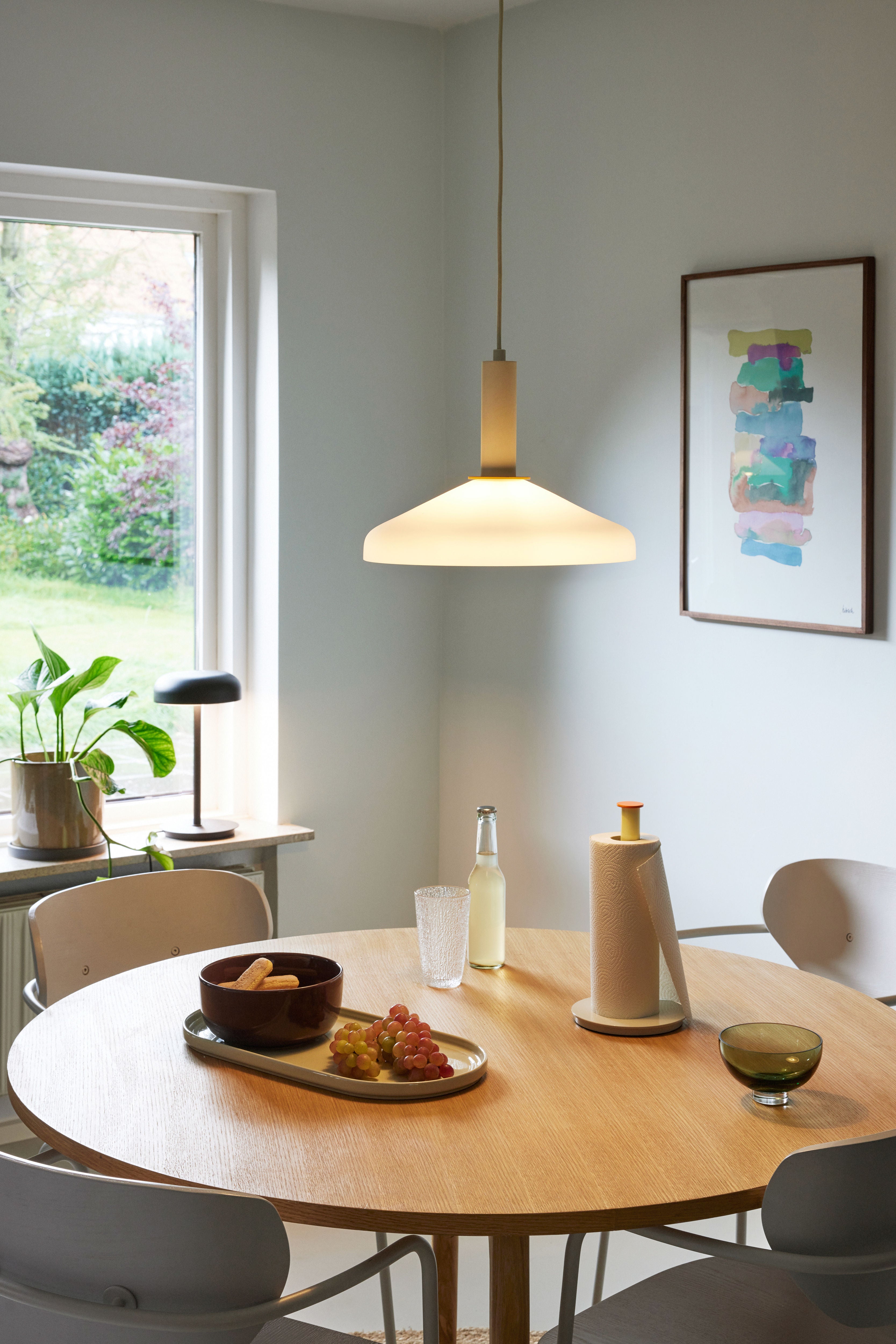 Hanging lamp "Apollo" sand-colored/orange glass