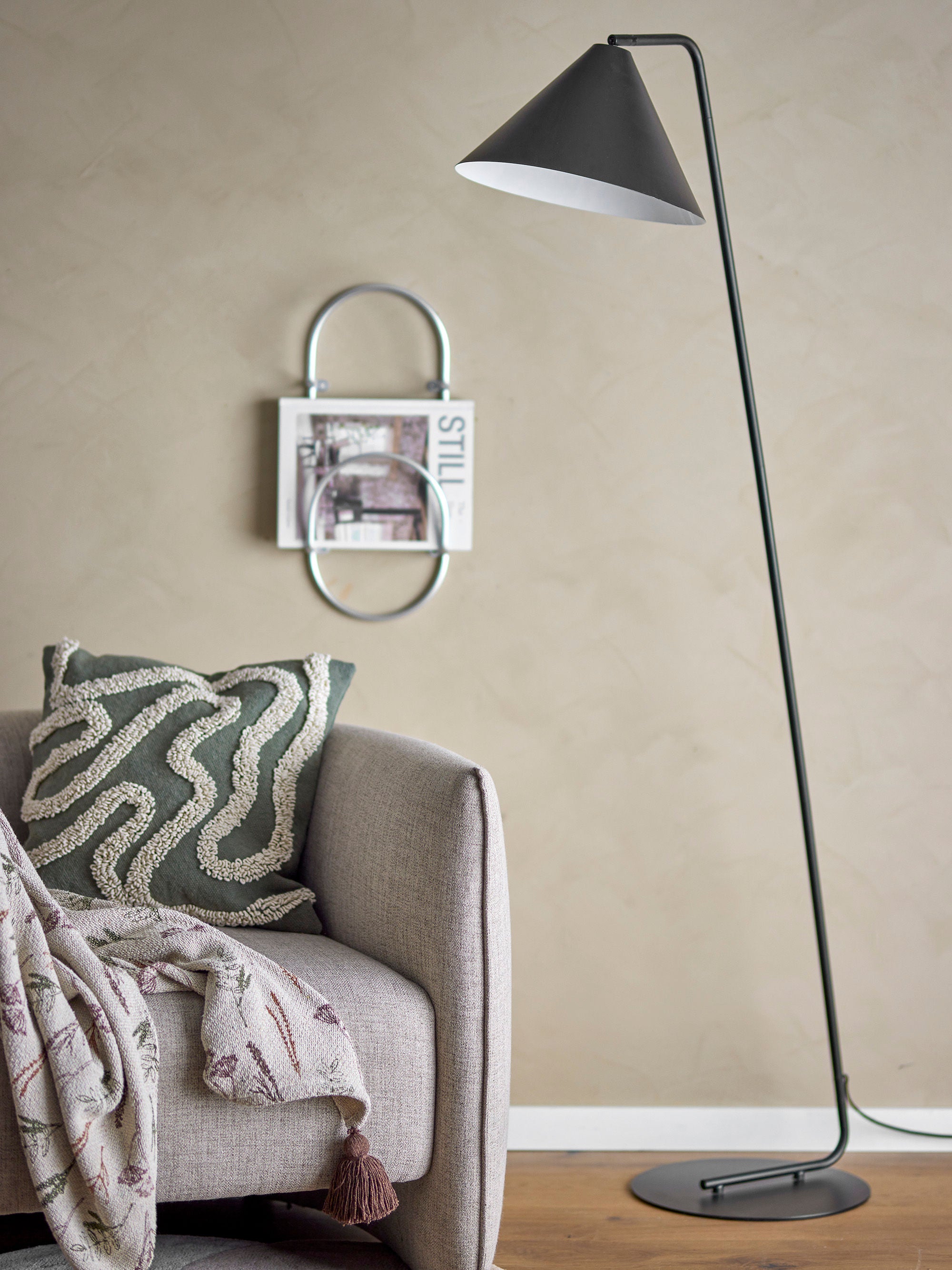 Floor lamp "Latisha" black metal