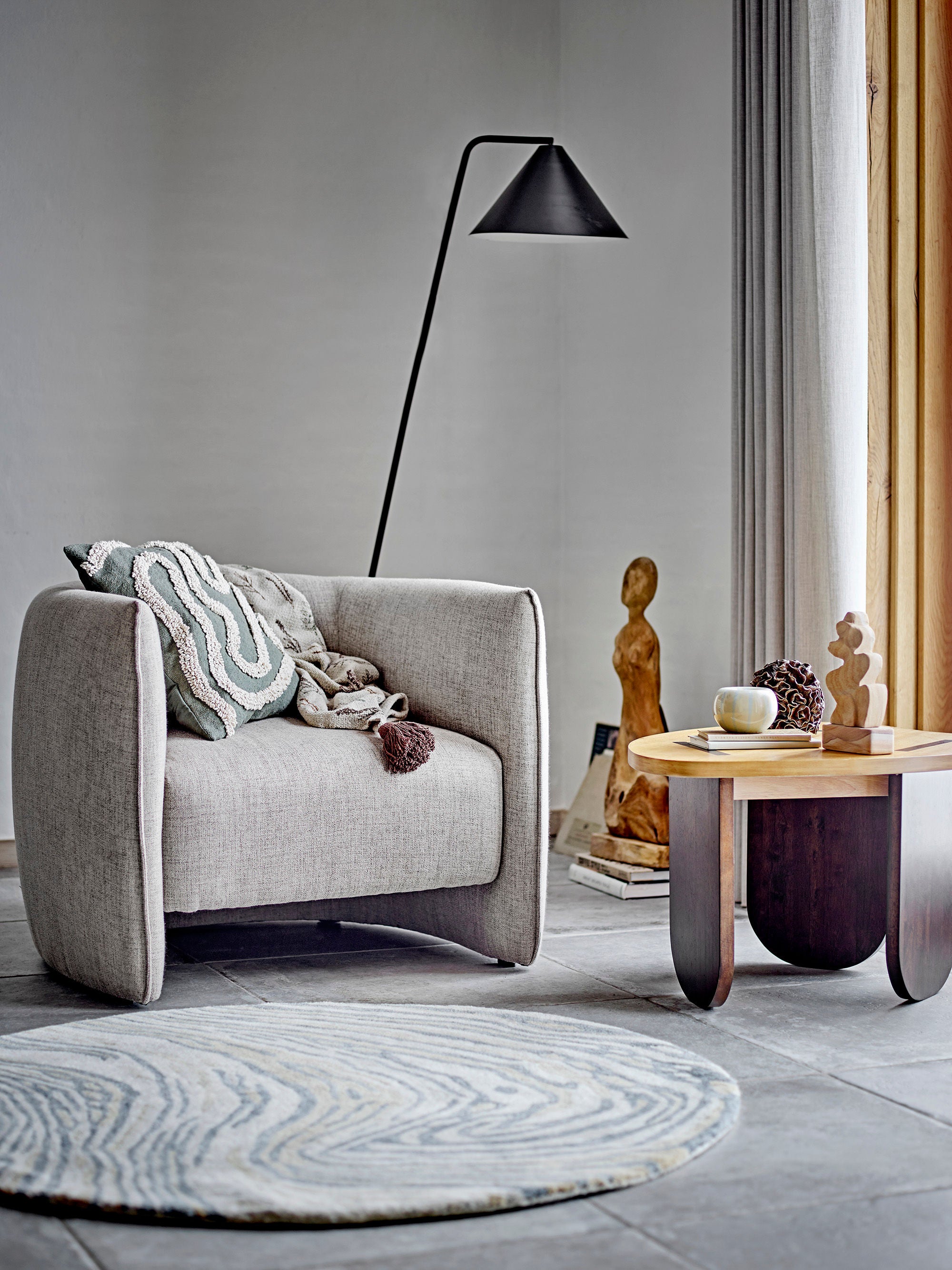 Side table "Cilas" natural rubber wood