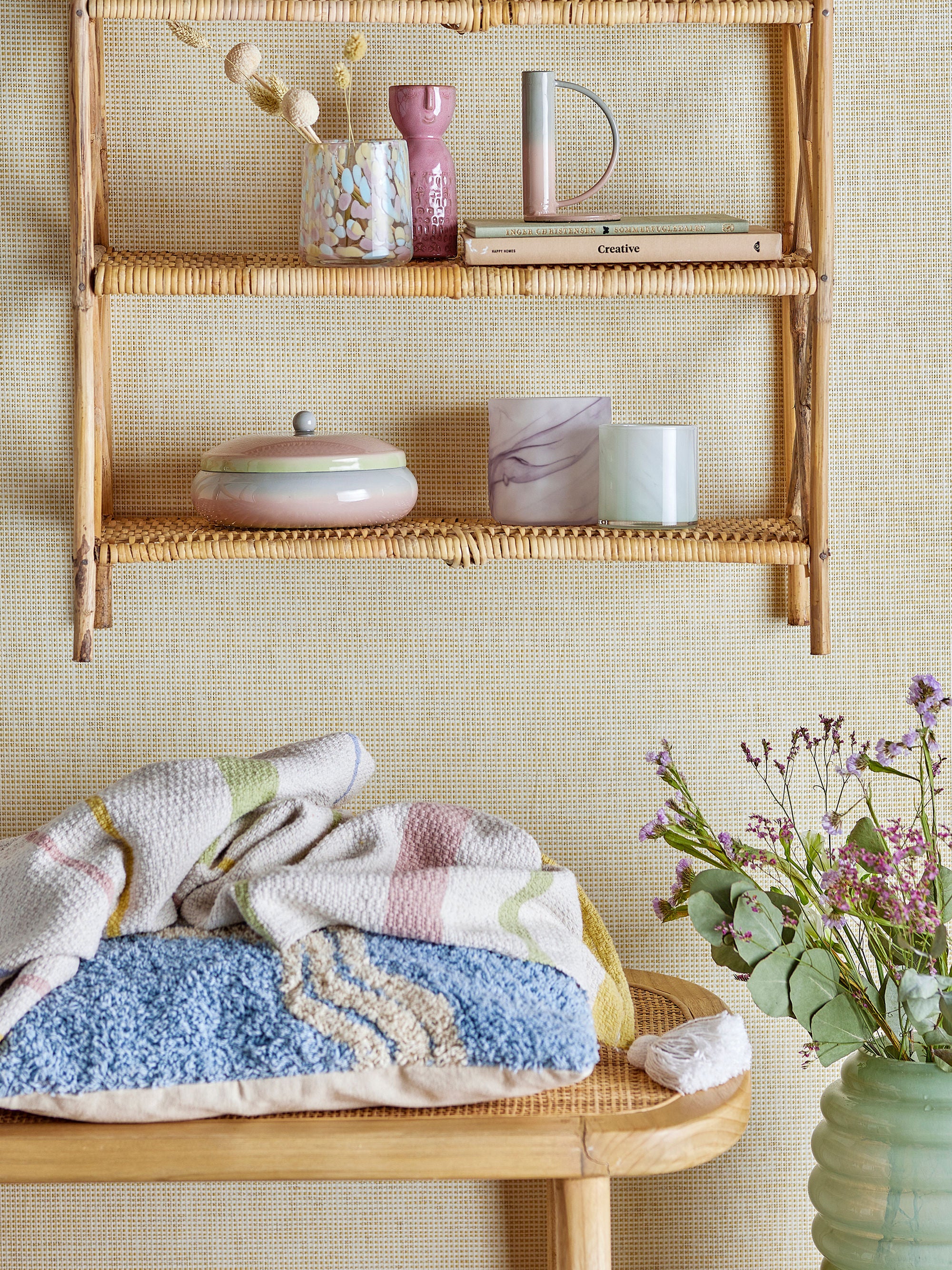 Cushion "Mist" Blue Cotton