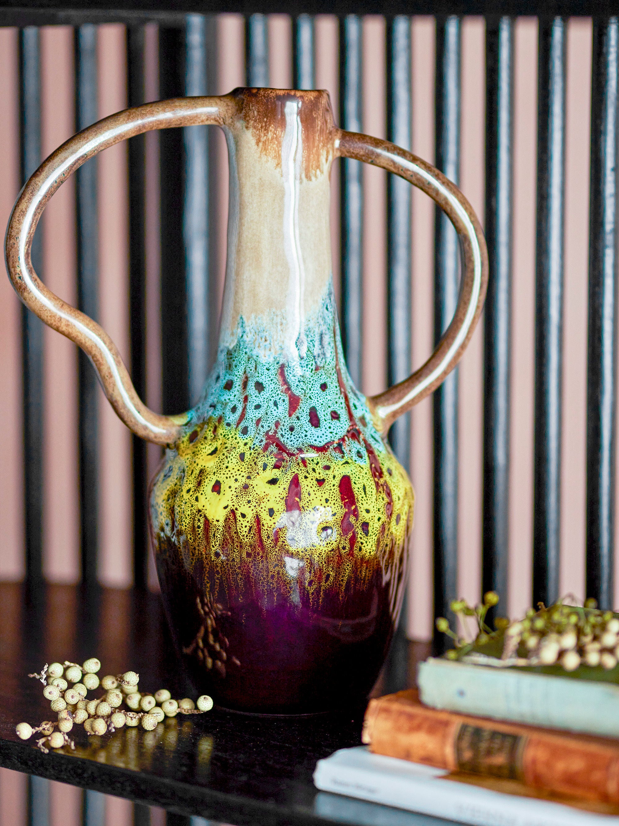 Vase "Mahnoor" Braun Steingut