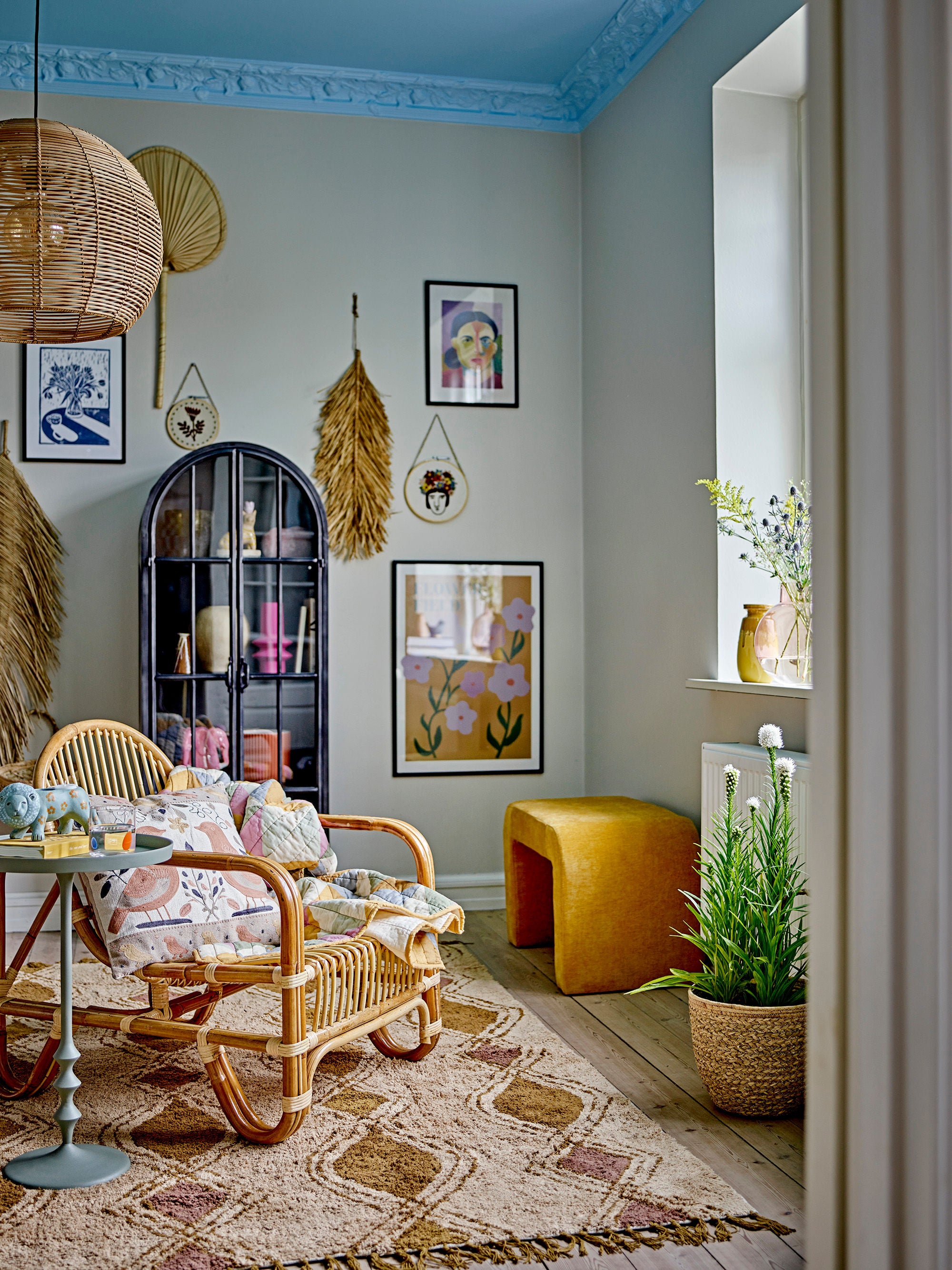 Kerzenshalter "Leander" Blau Steingut