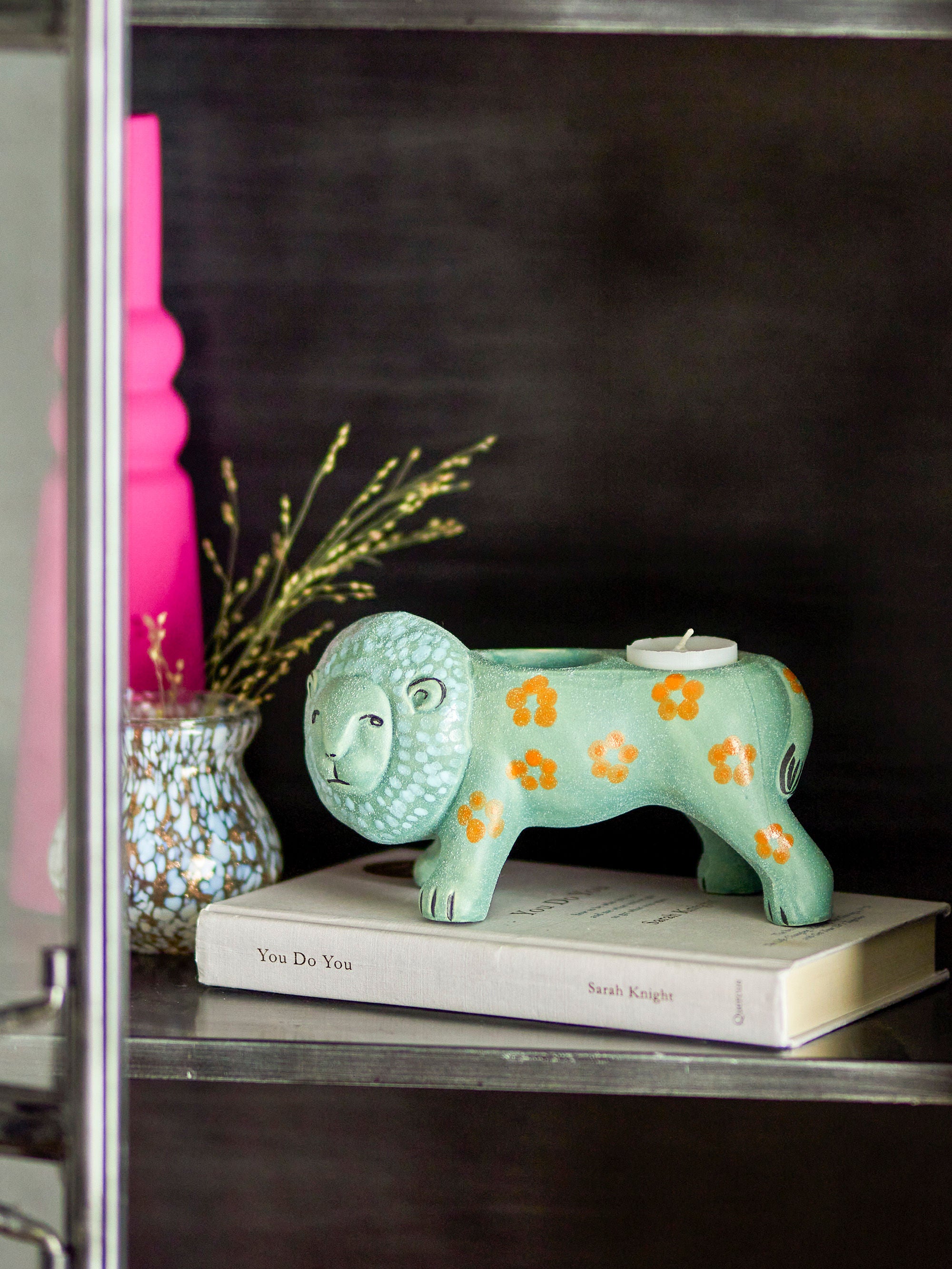 Leander Teelichthalter Bloomingville Blau Steingut