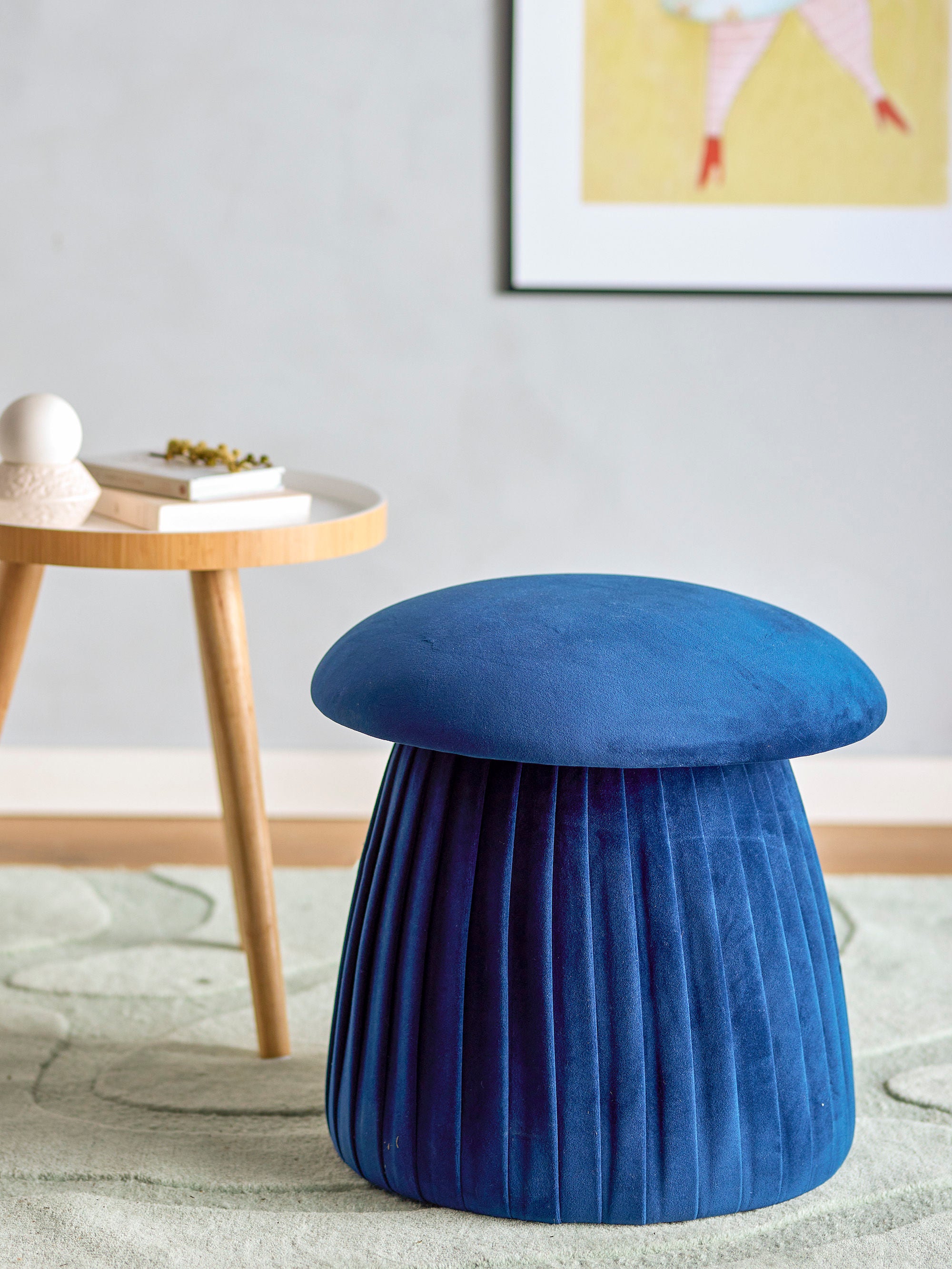 Roberta Pouf Bloomingville Blau Recyceltes Polyester