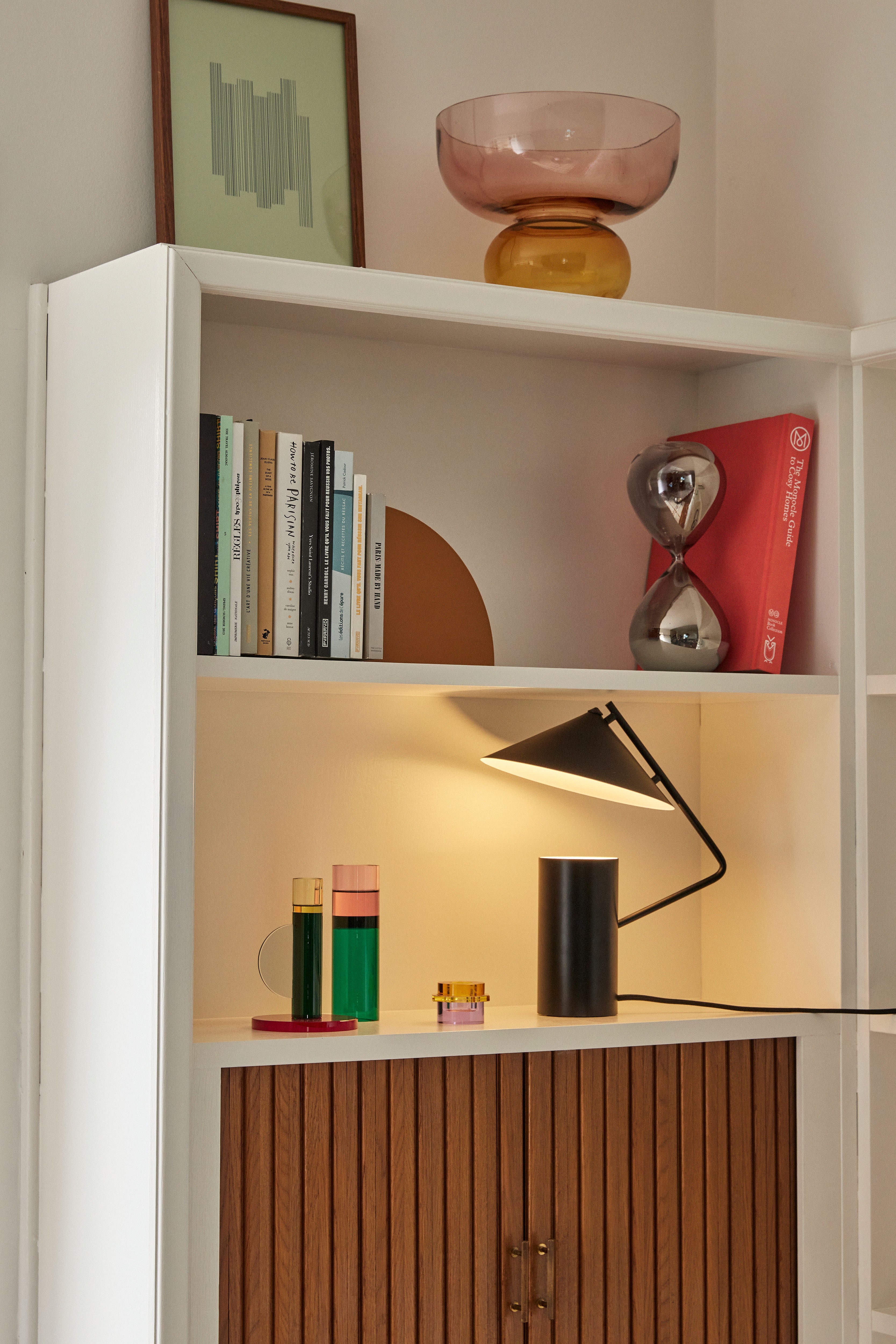 Candle holder "Astro" crystal glass dark green