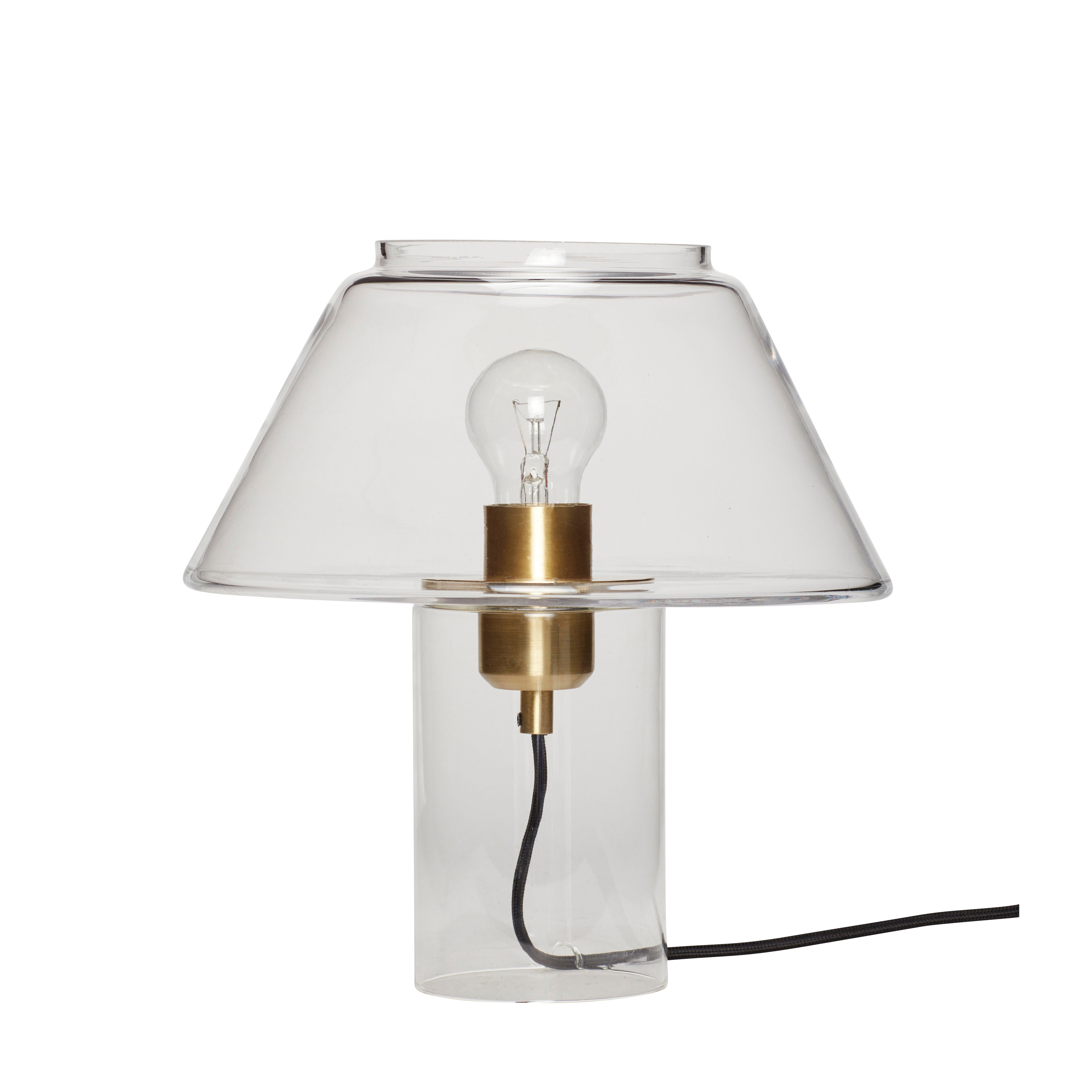 Gople Tischlampe Klar Glas Messing Handgefertigt