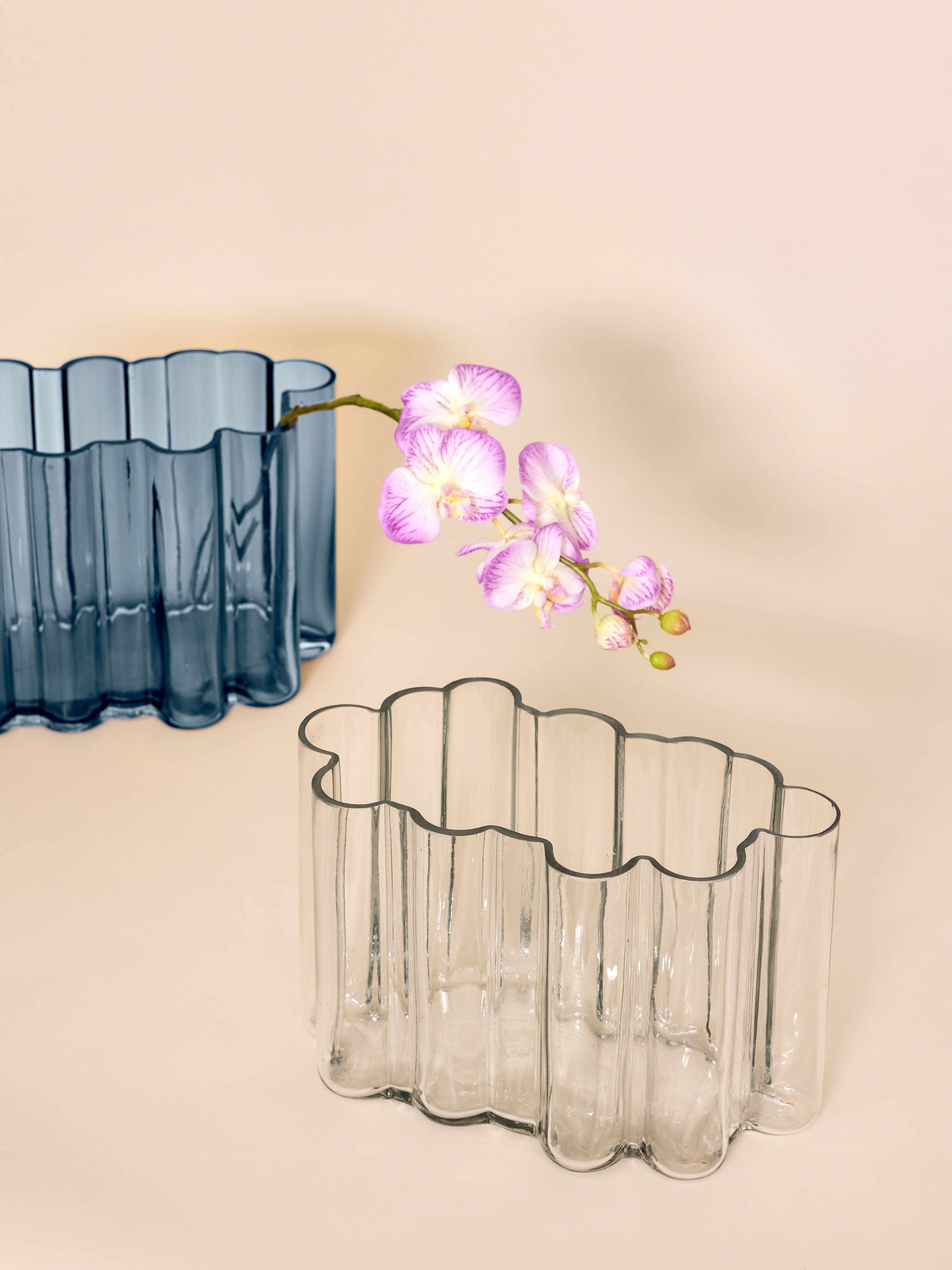 Vase "Umber" Blau Glas