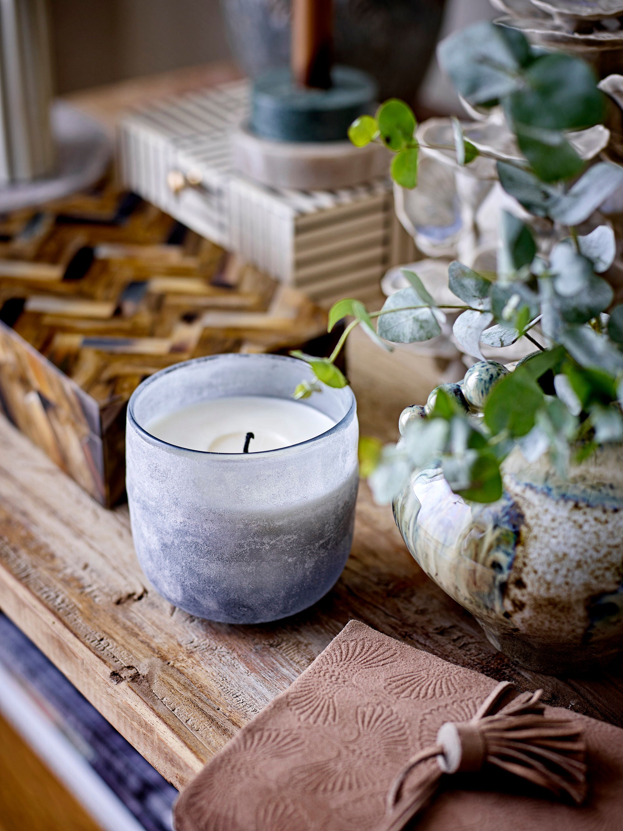 Duftkerze NO. 3 "Santal Fig" Blau Natürliches Wachs