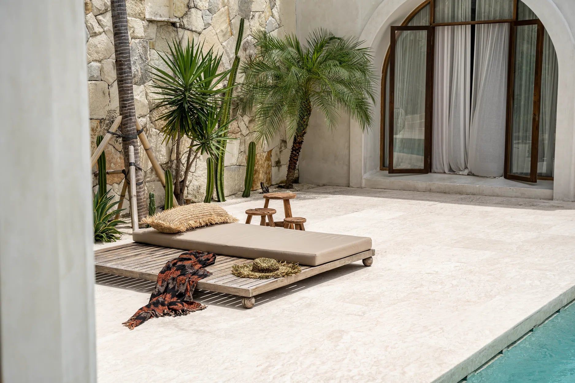 Bedspread "The s'il vous Plaid" Black Orange