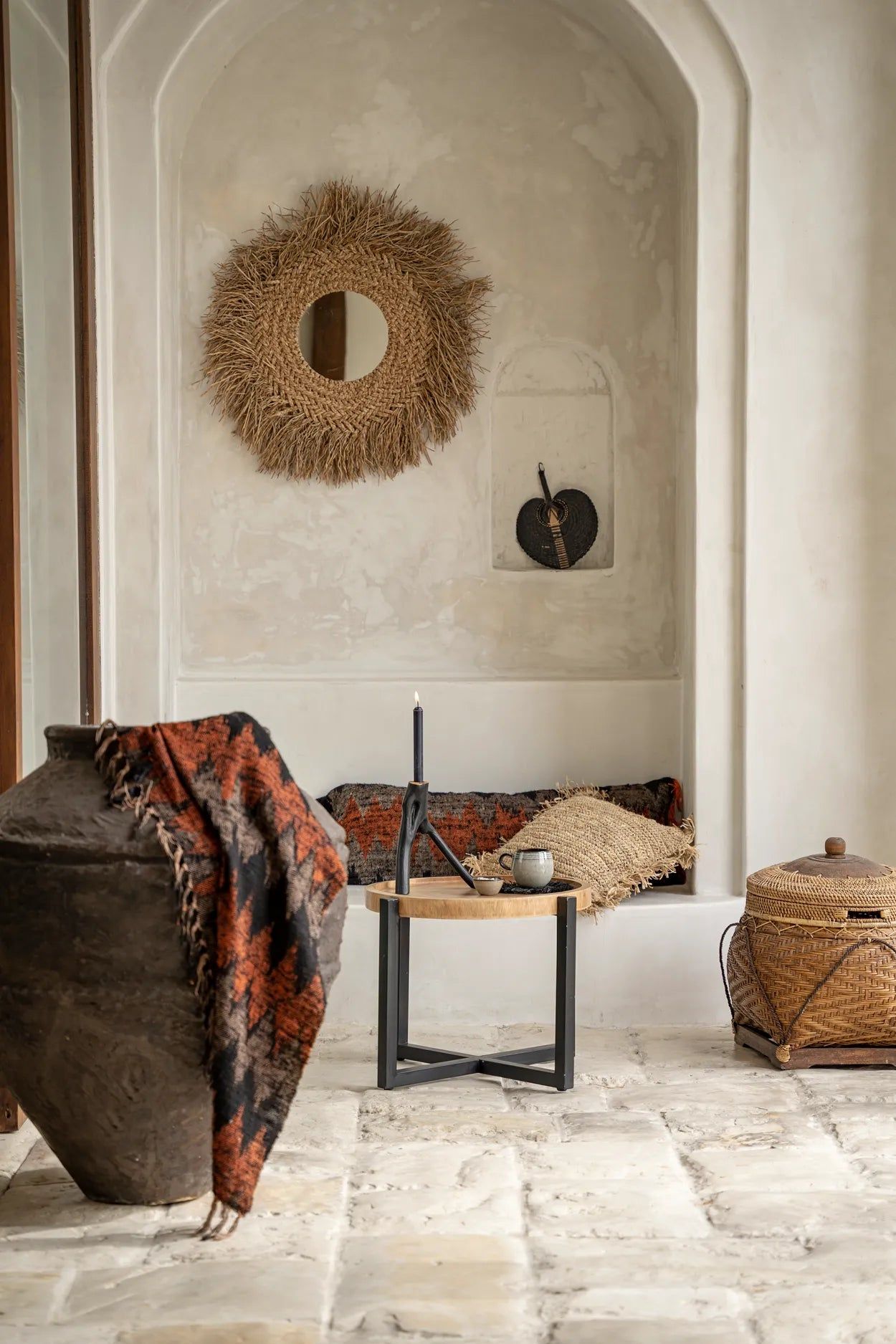 Tagesdecke "The s'il vous Plaid" Schwarz Orange