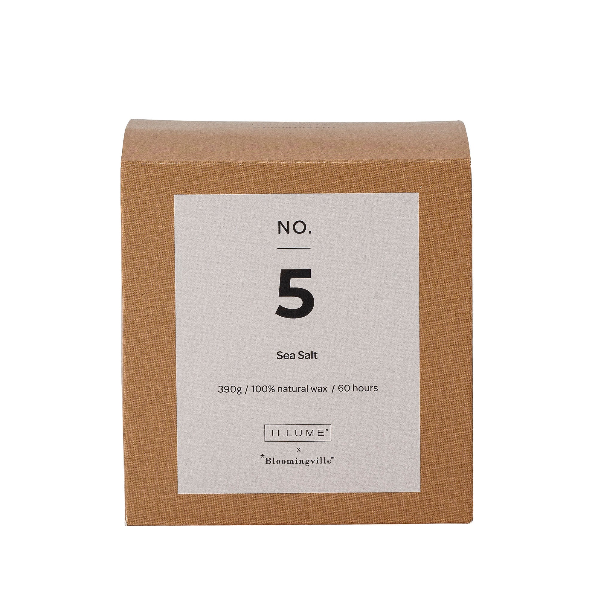 Scented Candle NO. 5 "Sea Salt" Brown Natural Wax