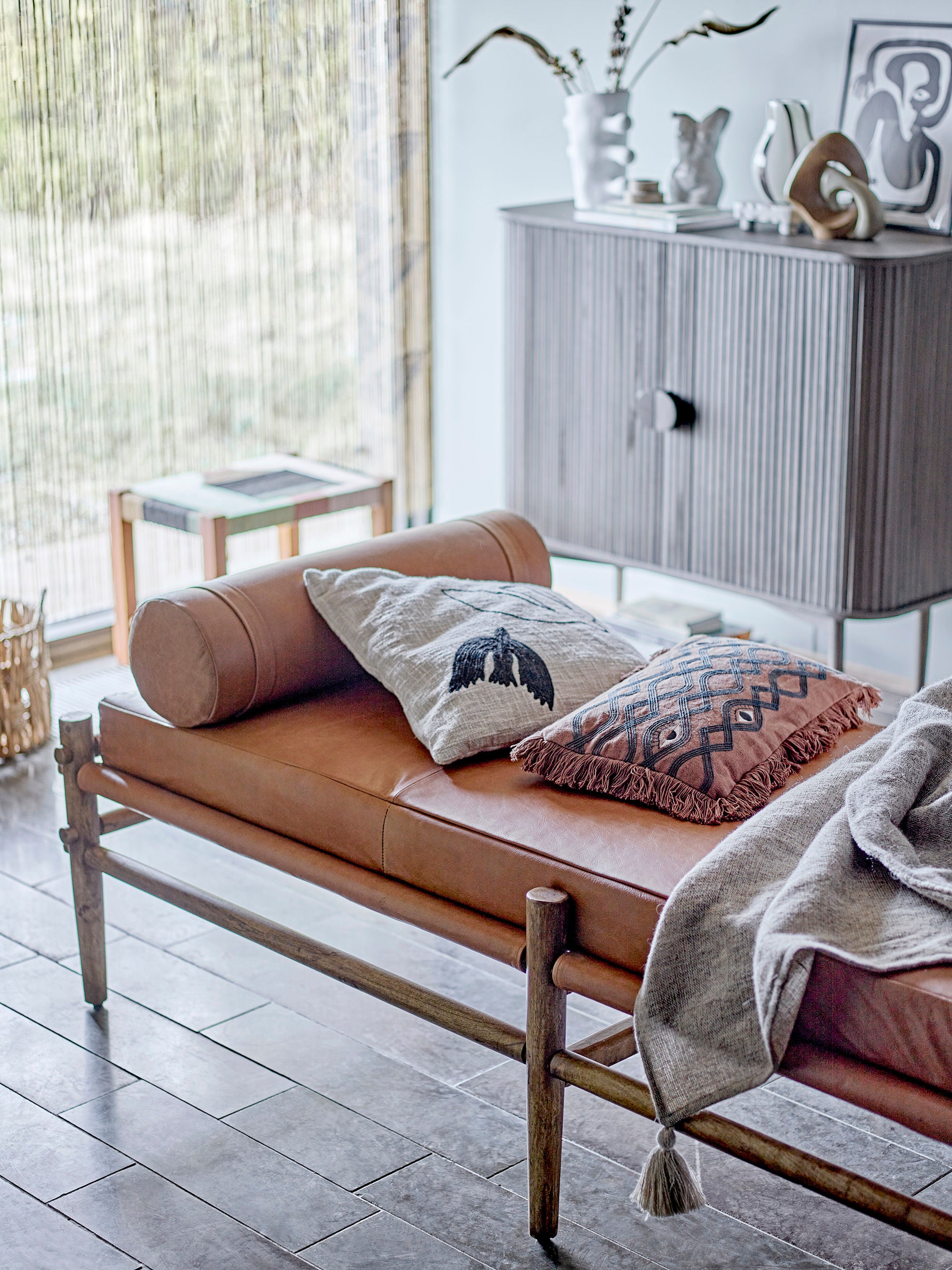 Cushion "Galia" Brown Cotton