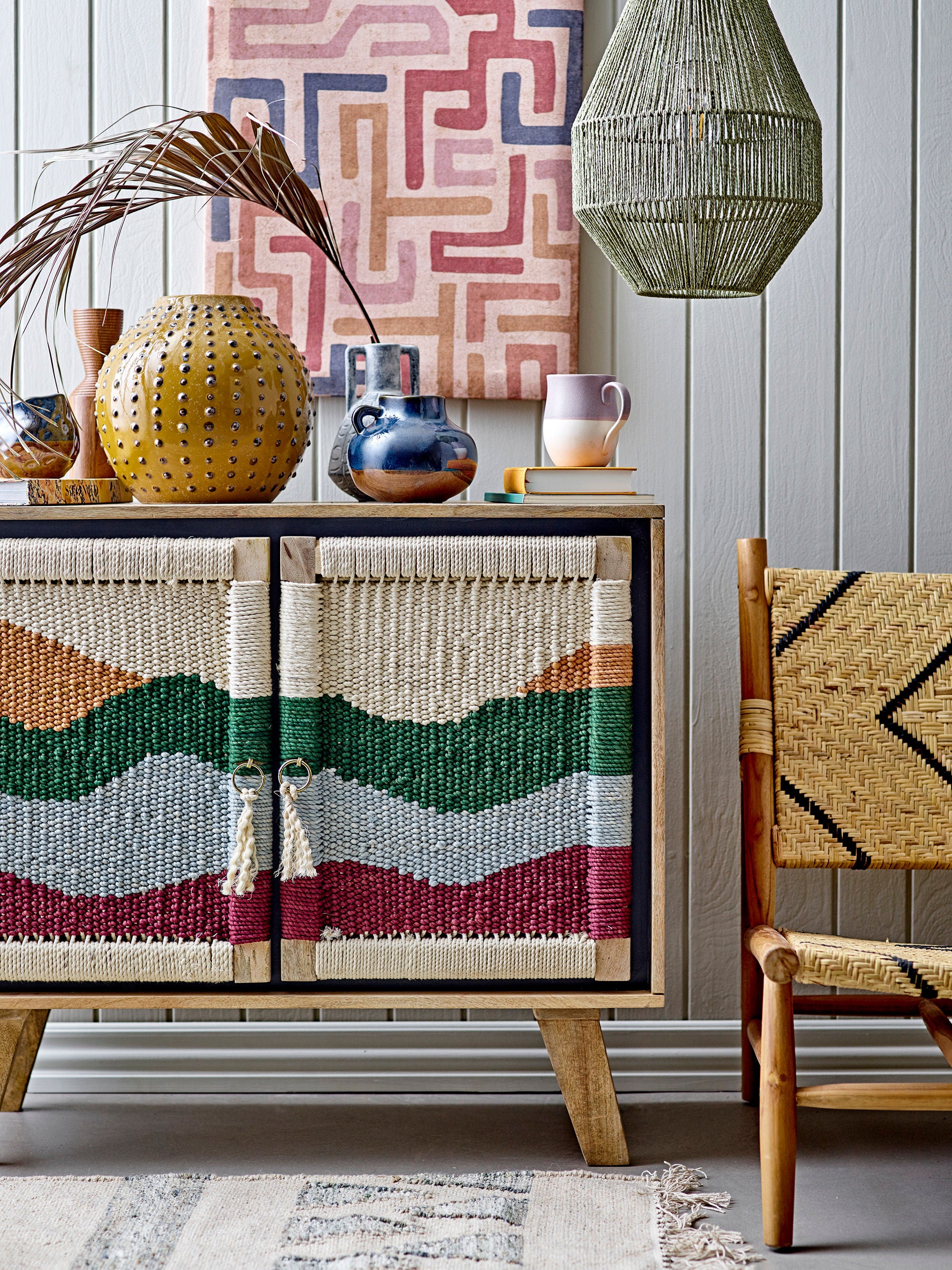 Vase "Toofan" yellow stoneware