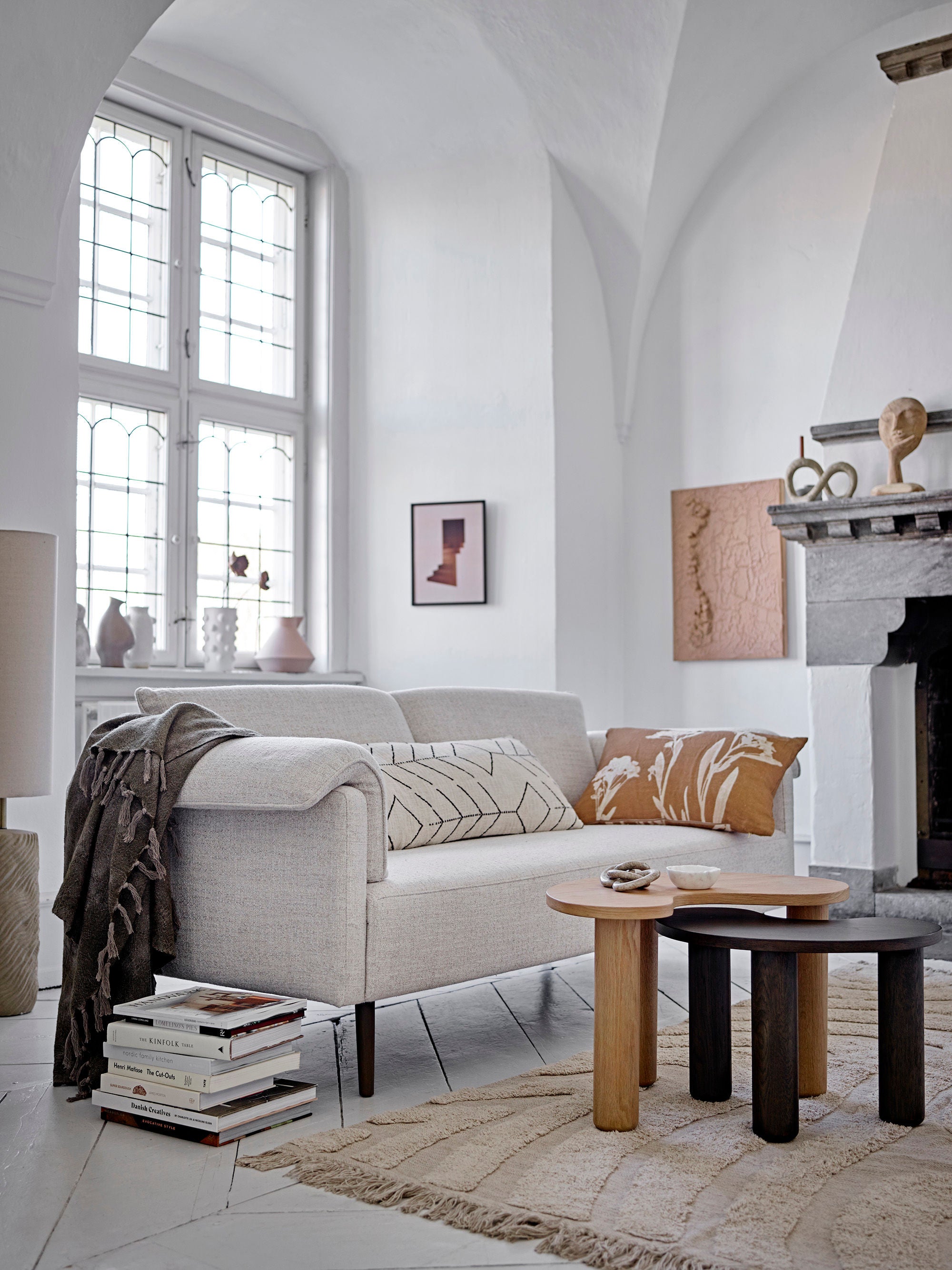 Coffee table "Luppa" natural rubber wood