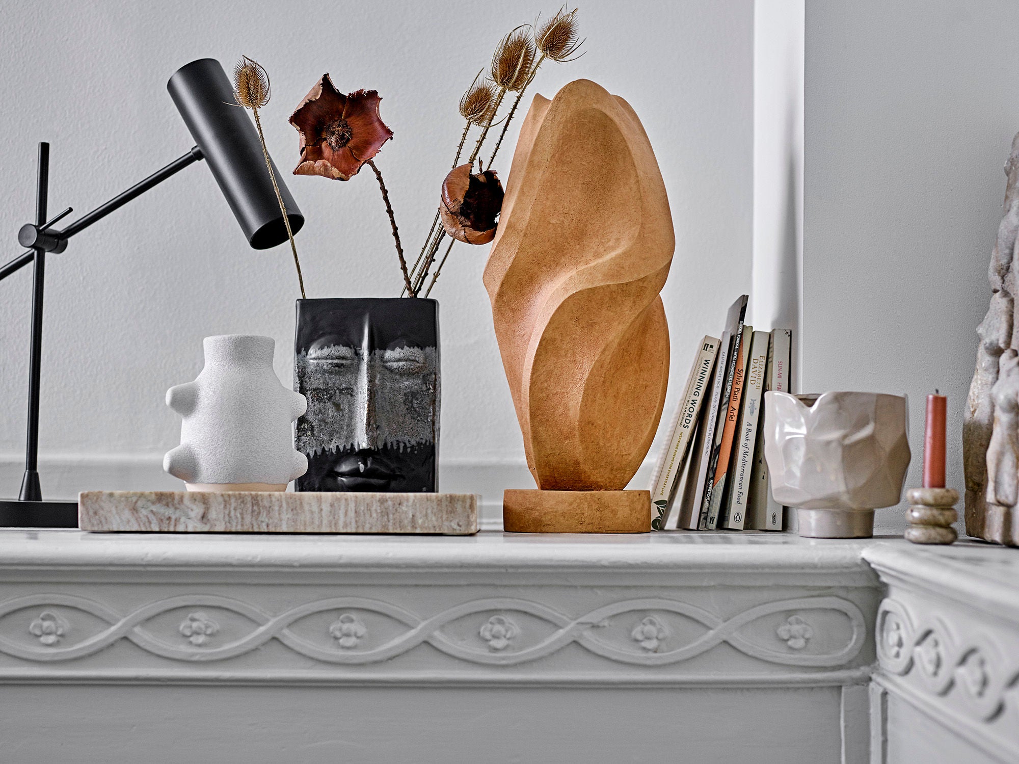 Vase "Nasru" Schwarz Steingut