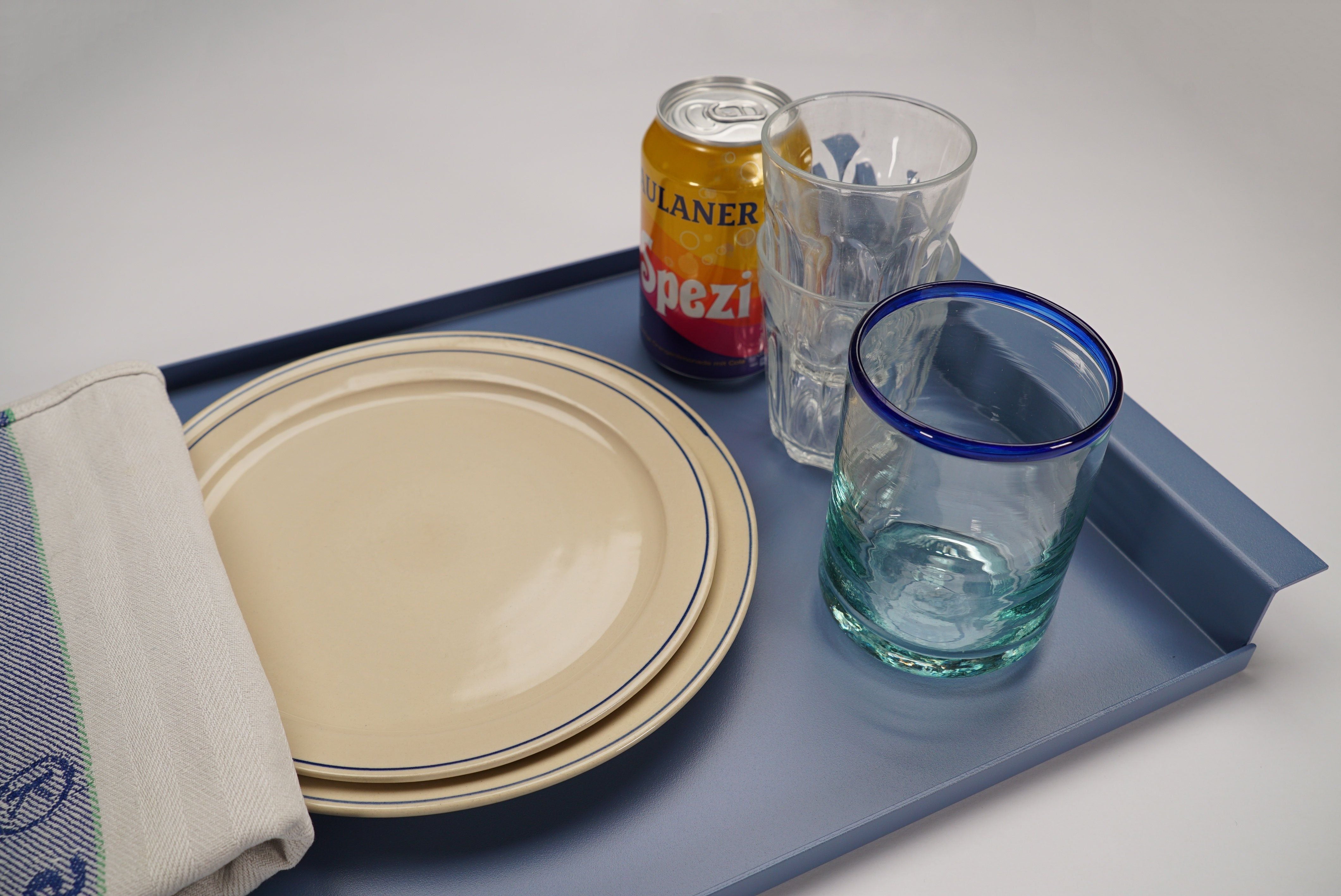 Tray "CARLA" metal dove blue