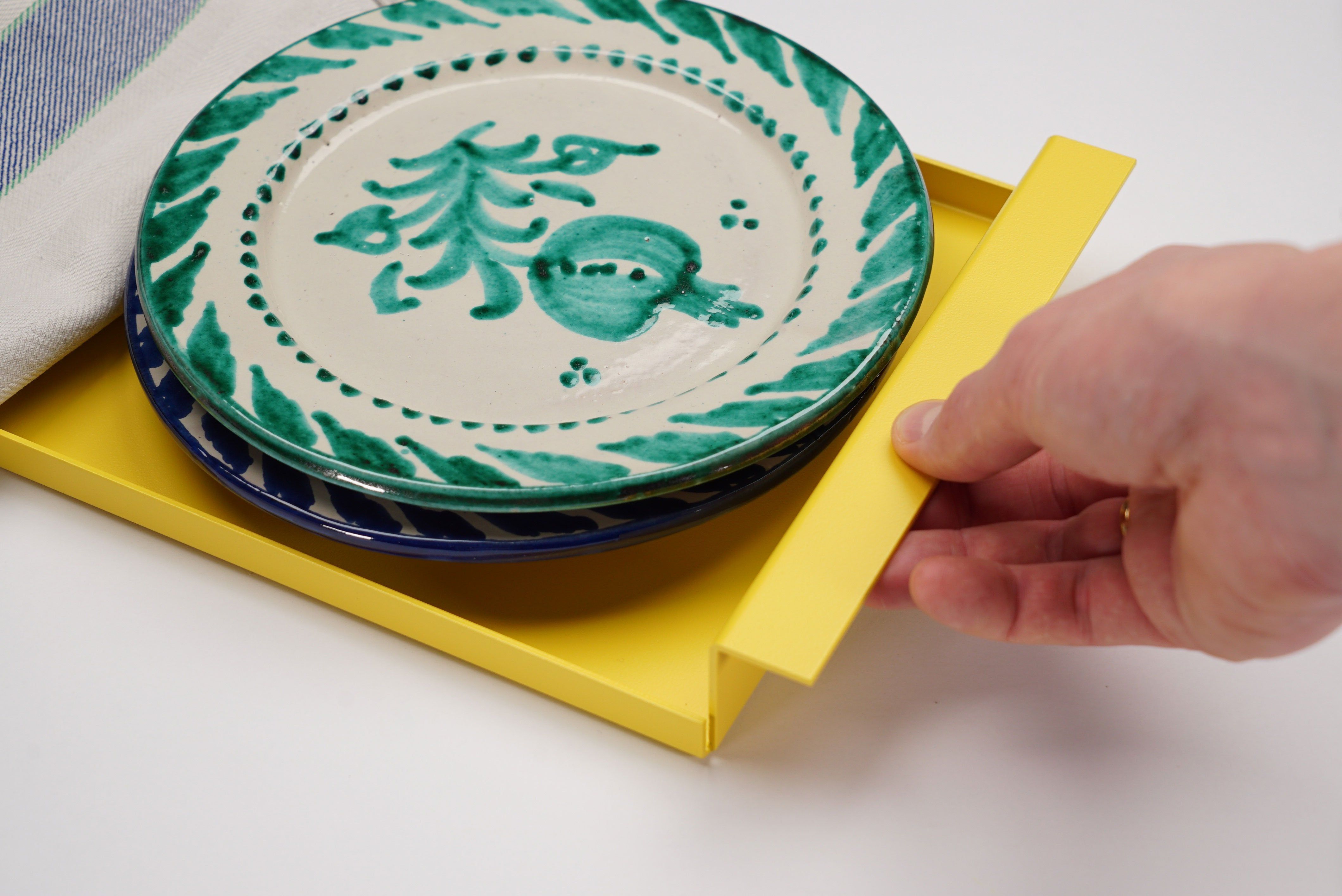 Tray "CARLA" metal dove blue