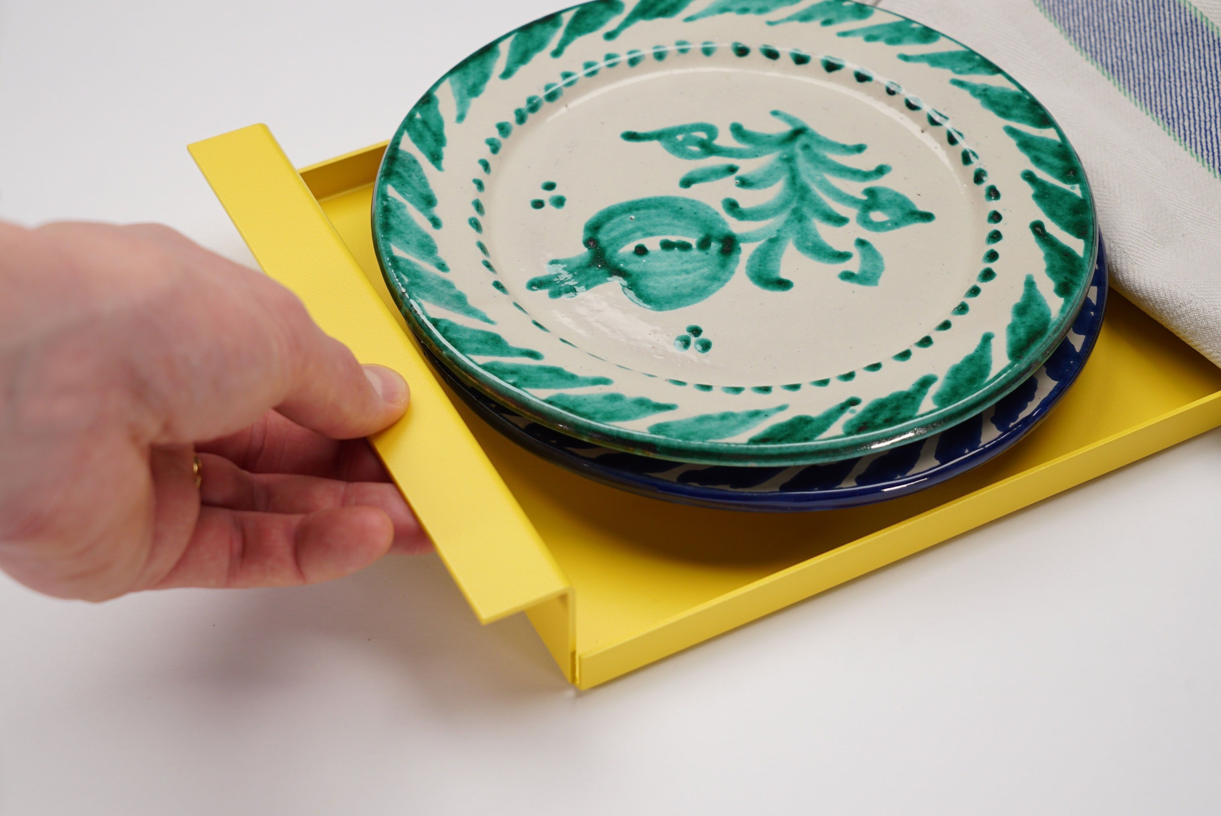 Tray "CARLA" metal zinc yellow