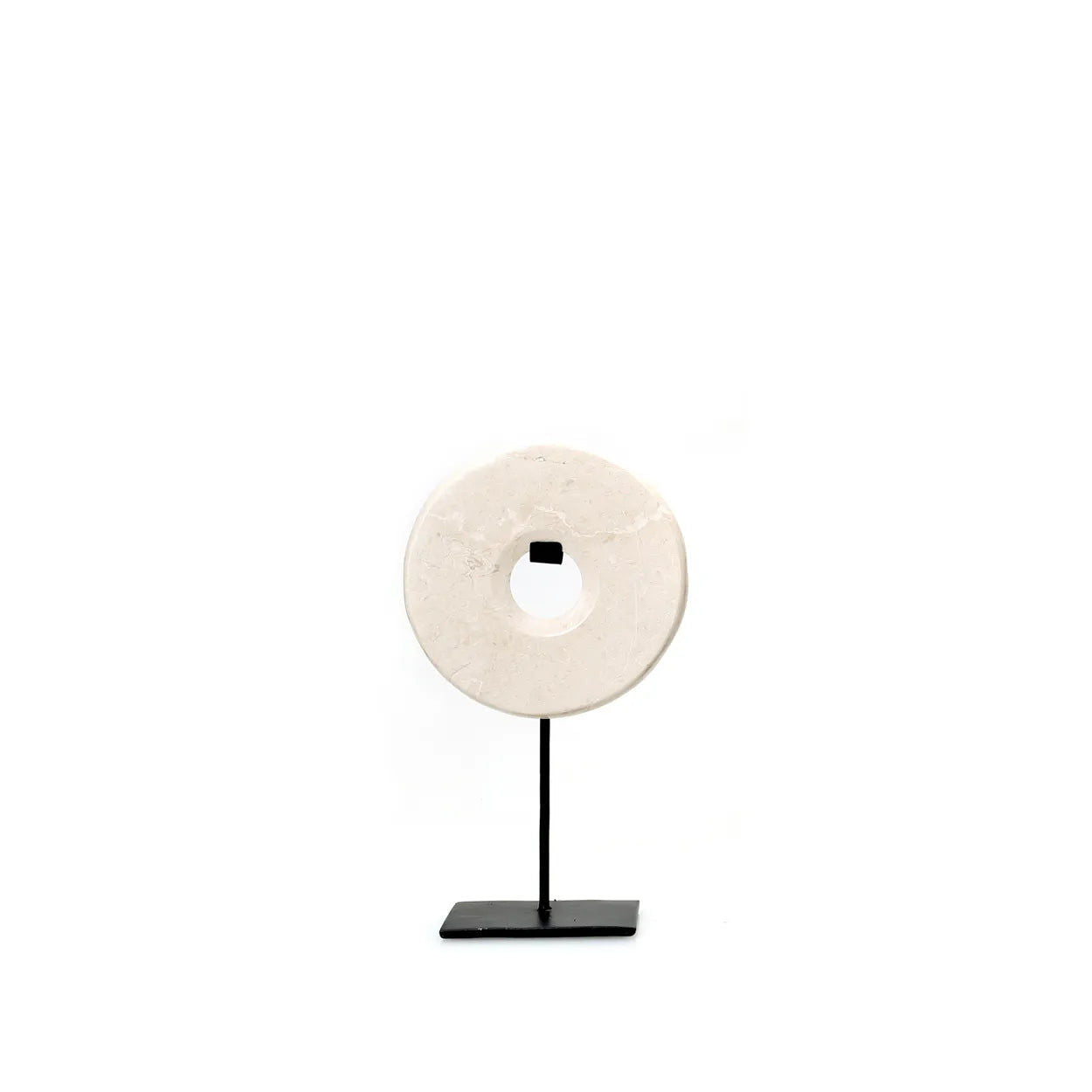 Marble disc on stand white S