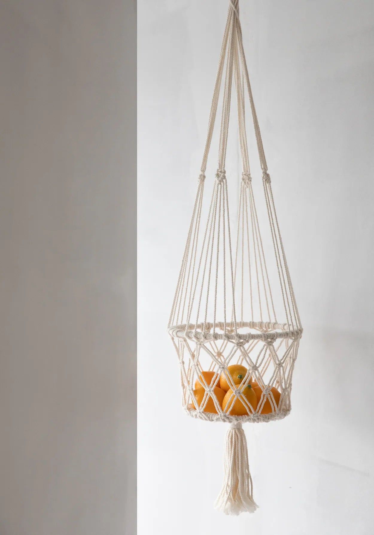 Plant basket "Macrame" white L