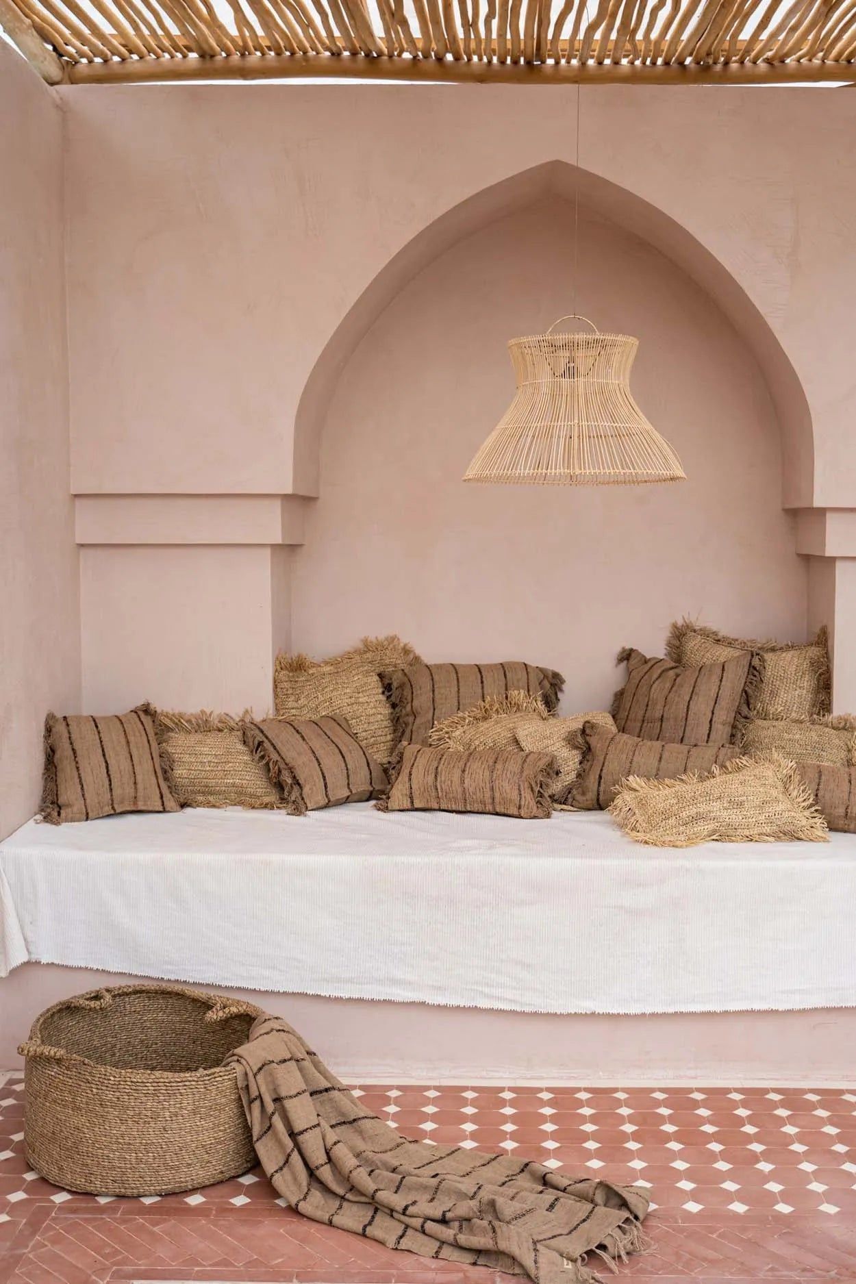 Bedspread "The S'il vous Plaid" Beige Black