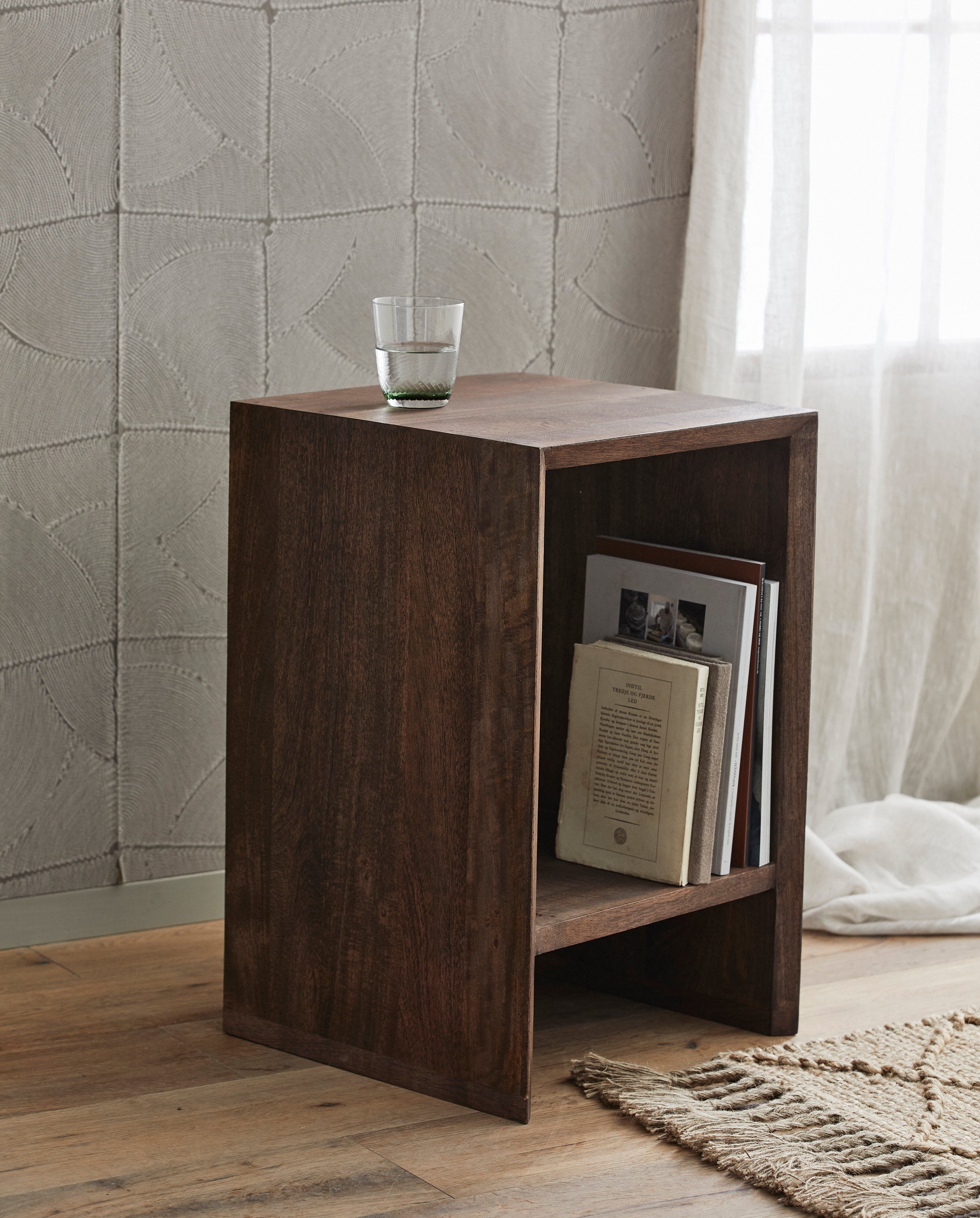 Side table "NAPO" bedside table dark brown