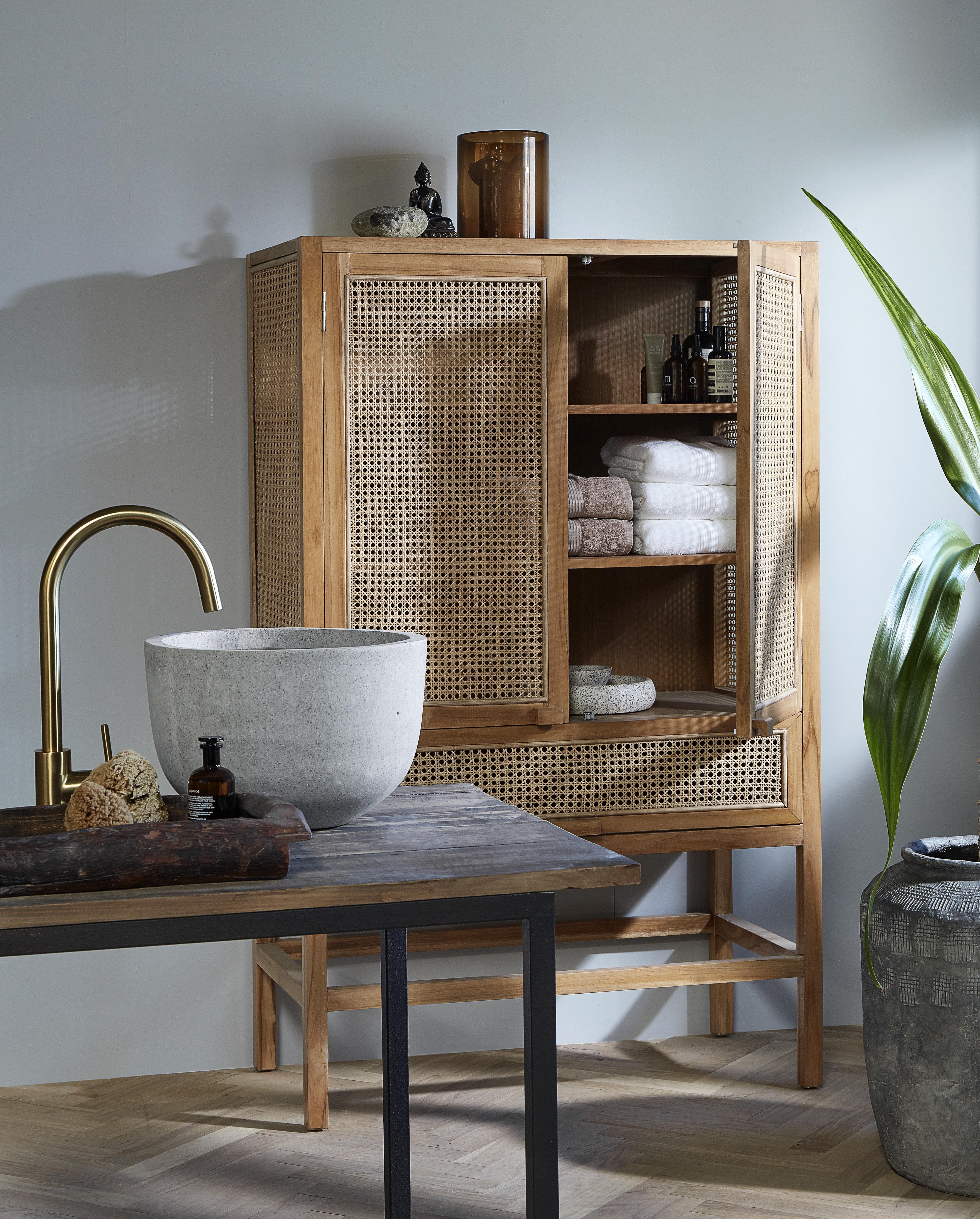 Schrank "MERGE" nature w/rattan