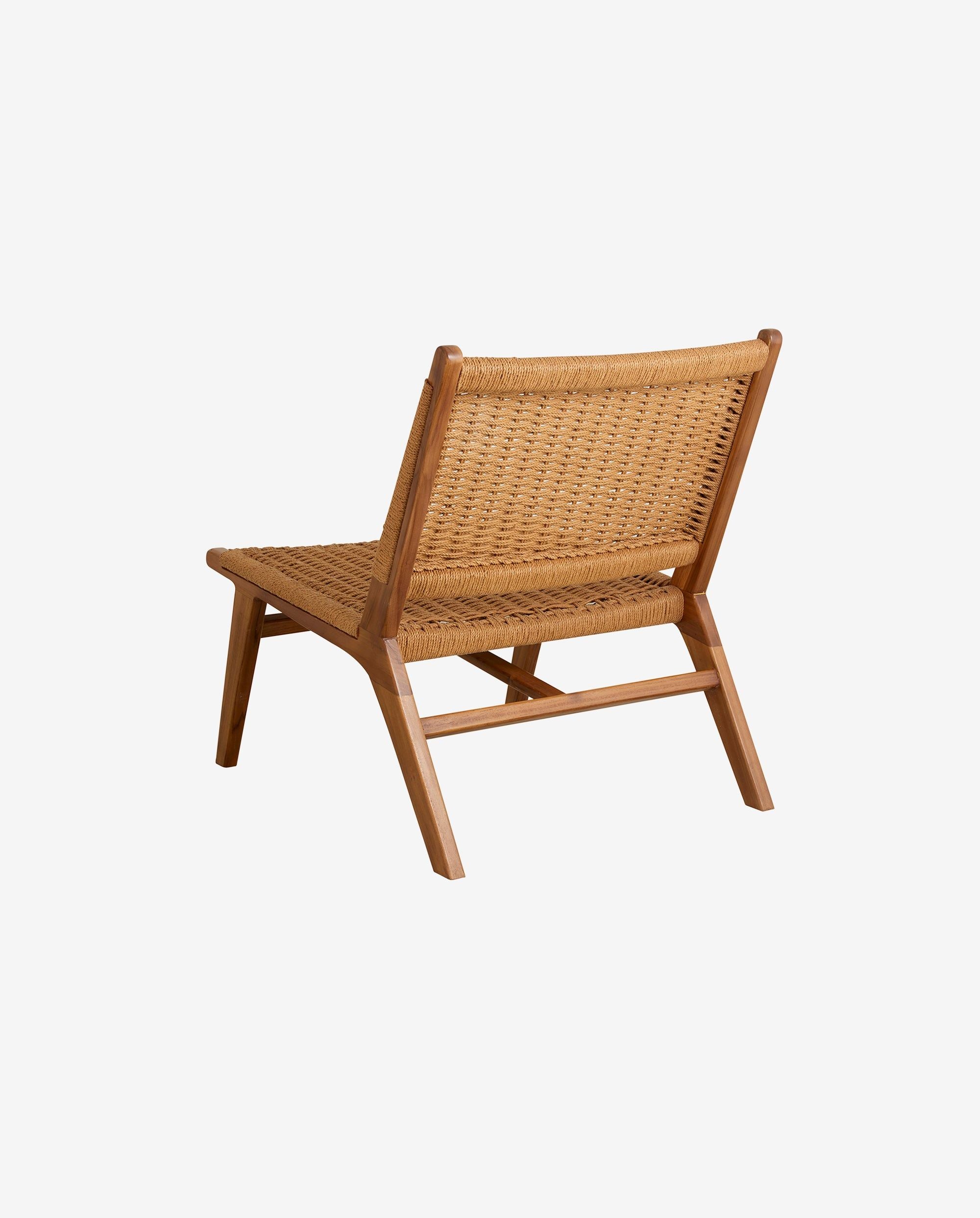 Lounge Chair "CLUB" Teak Woven