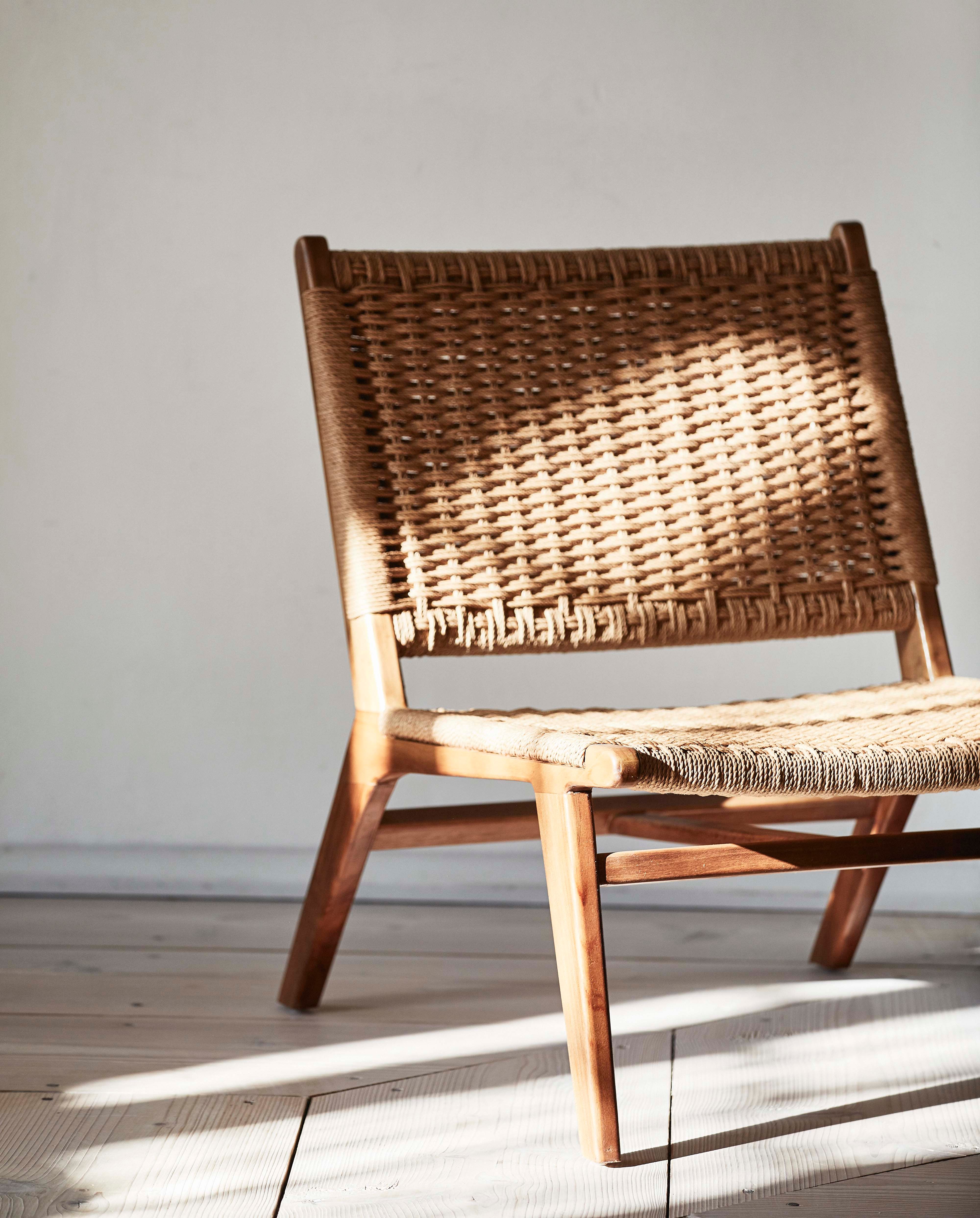 Lounge Chair "CLUB" Teak Woven