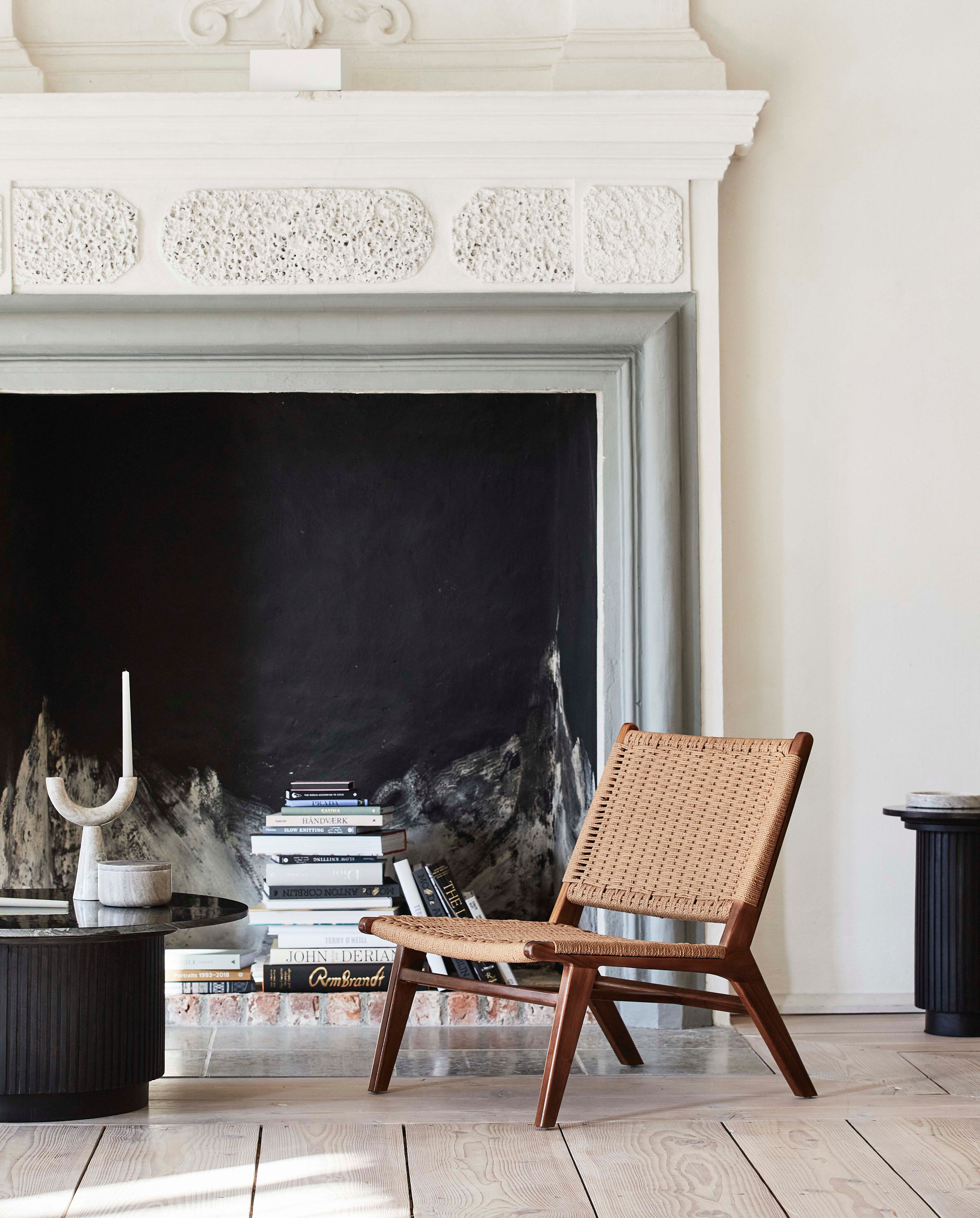 Lounge Chair "CLUB" Teak Woven