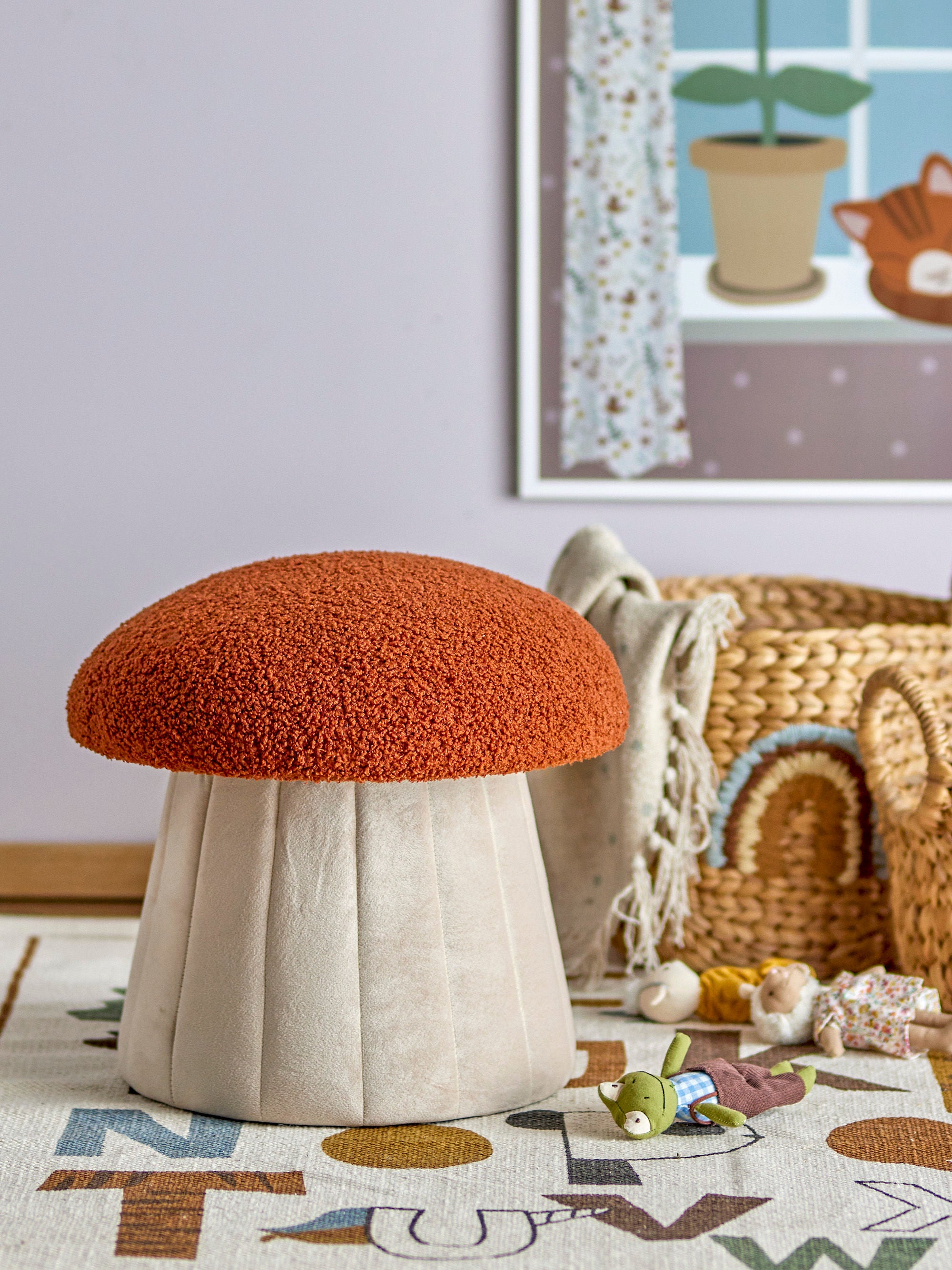 Pouf "Bertil" Hocker Rot Polyester