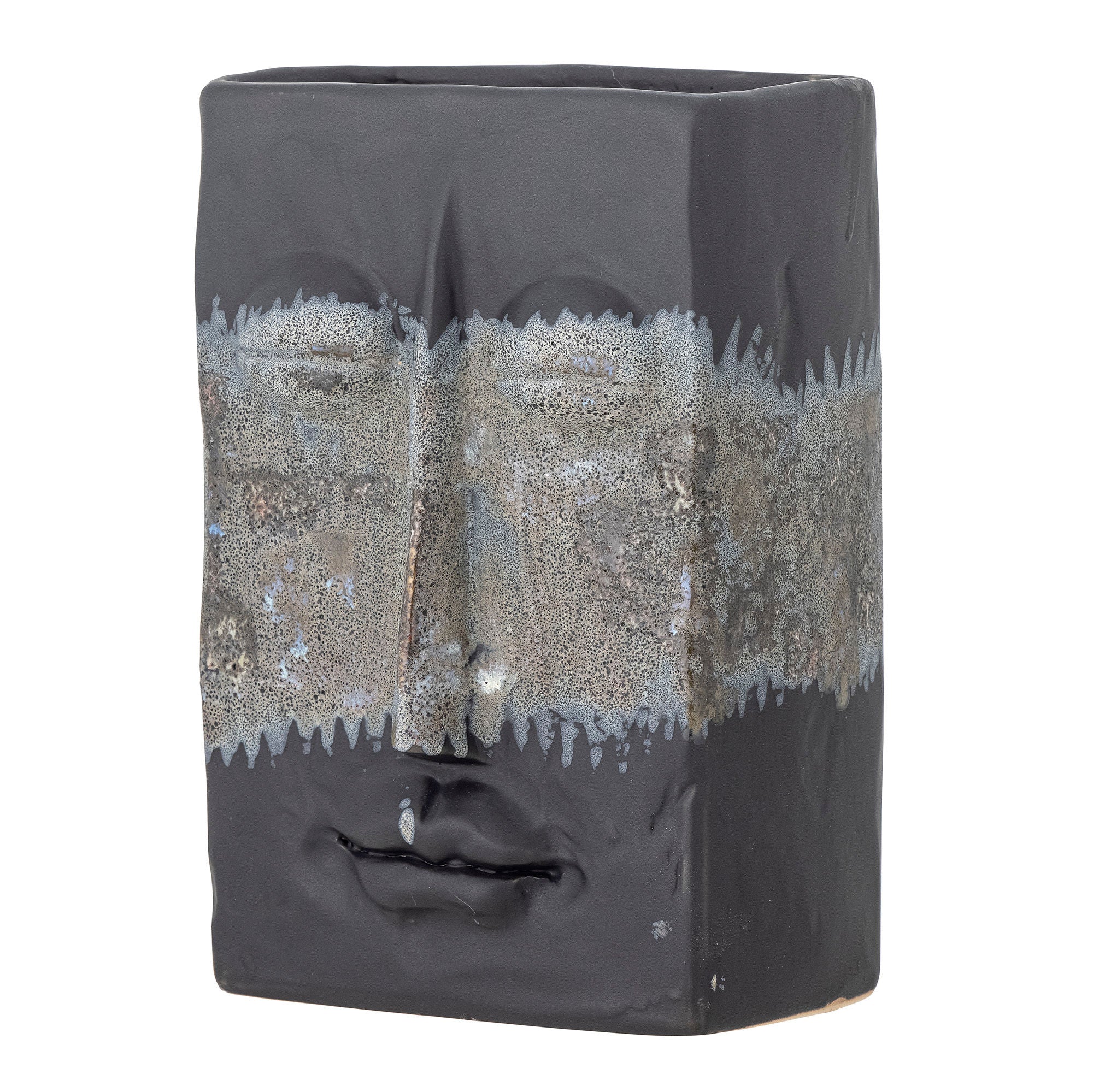 Vase "Nasru" Schwarz Steingut