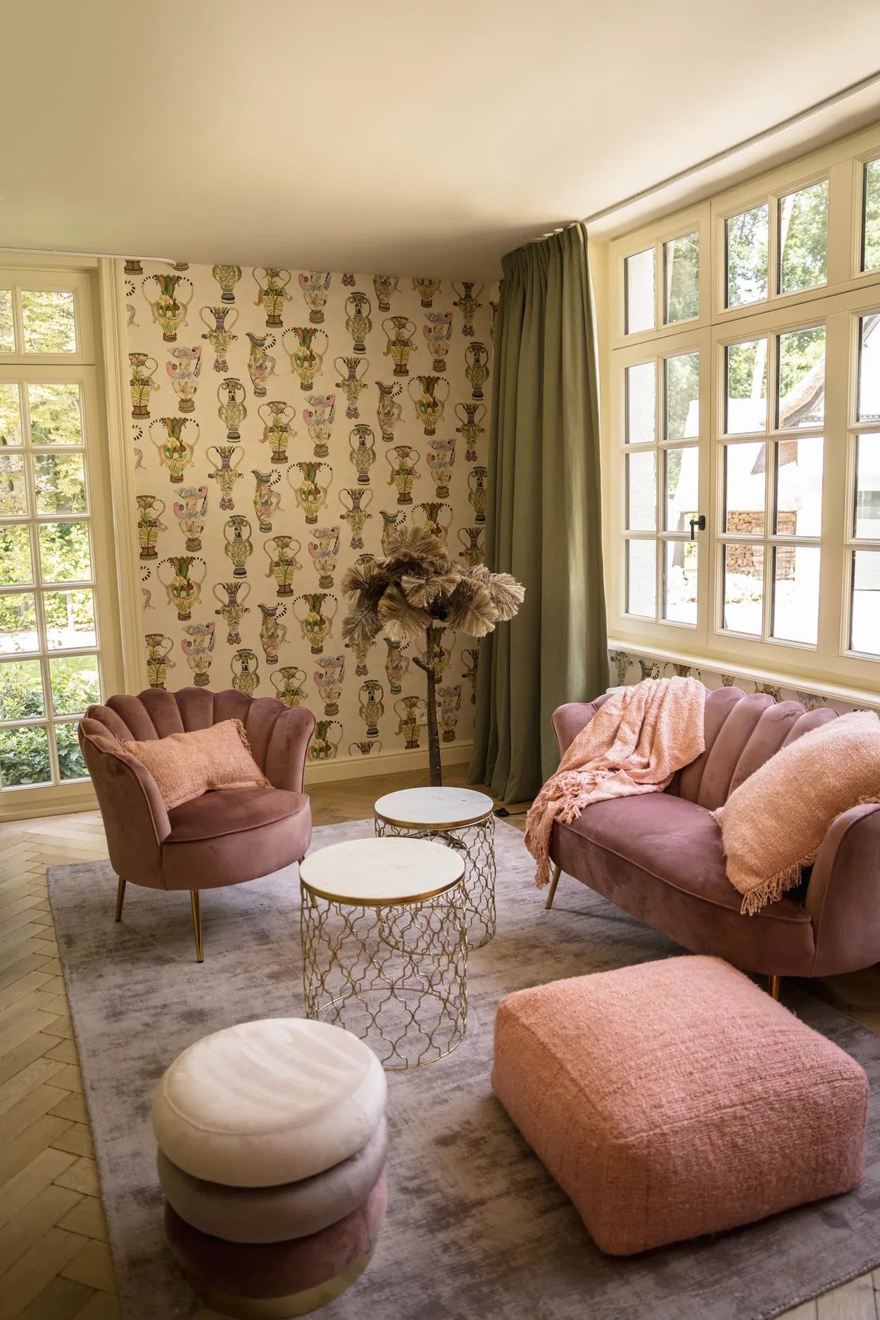 Pouf seat cushion "The Oh My Gee Pouffe" Salmon Pink