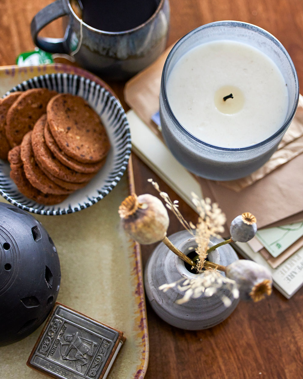 Duftkerze NO. 3 "Santal Fig" Blau Natürliches Wachs