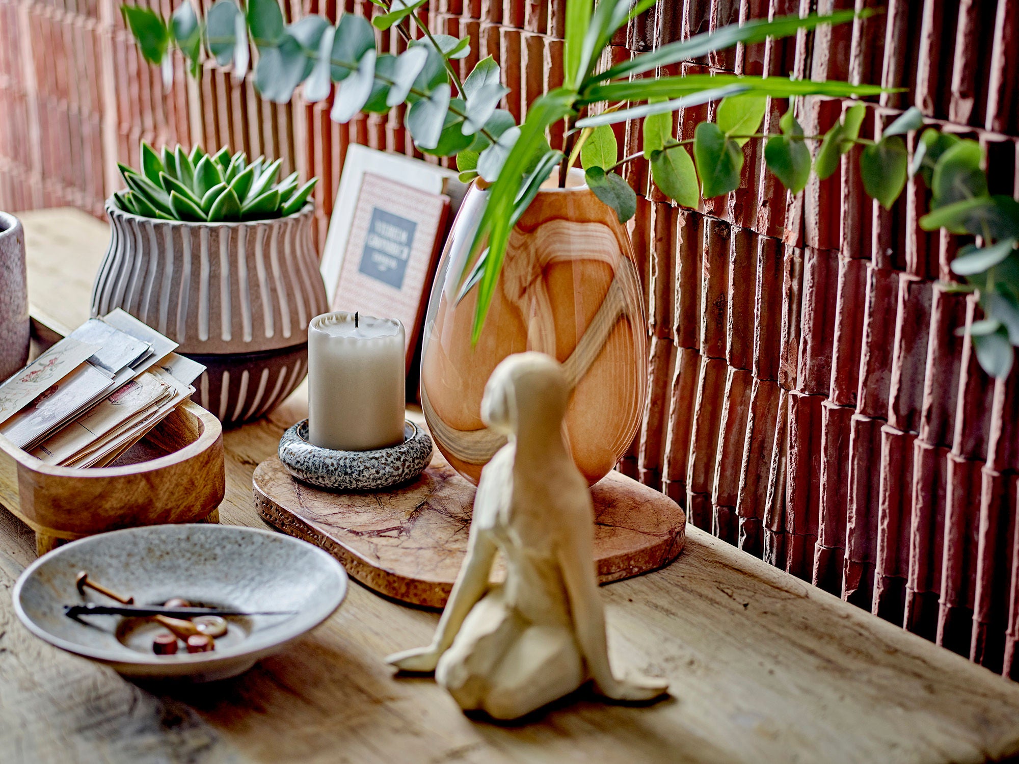 Vase "Shawl" Orange Glas